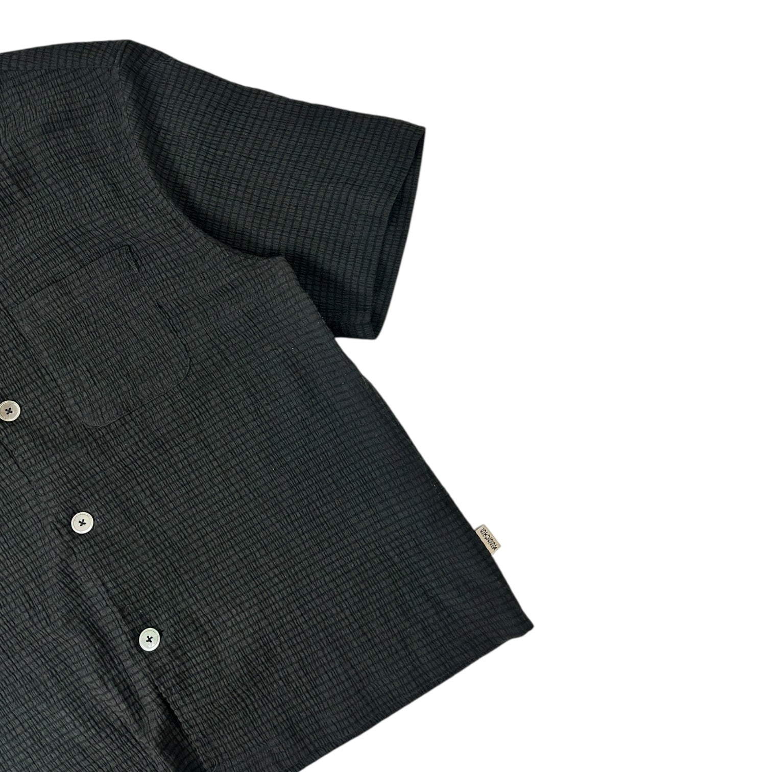 Stussy Flat Bottom Crinkled Button Up Shirt Black