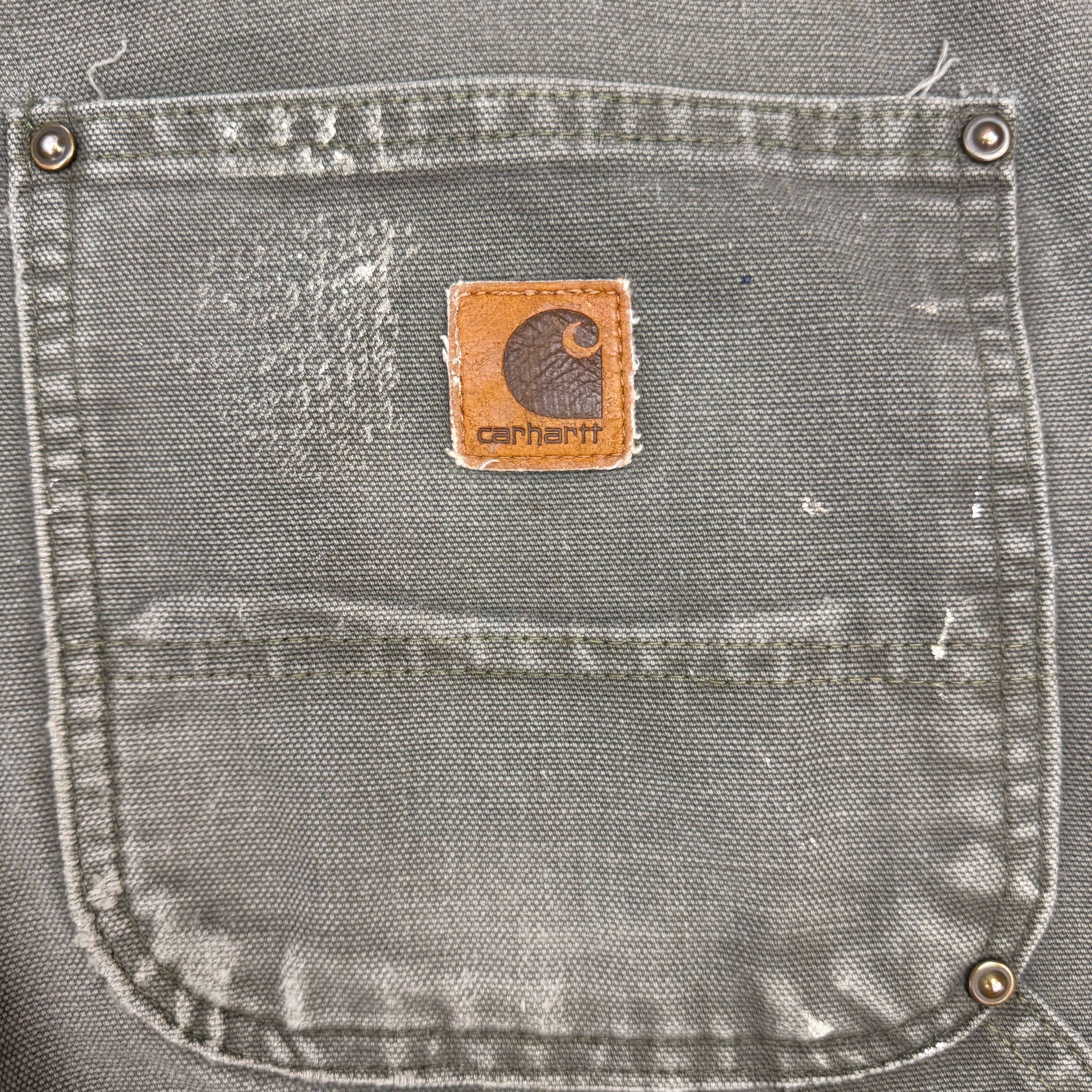 Vintage Carhartt Double Knee Paint Splatter Pants Green