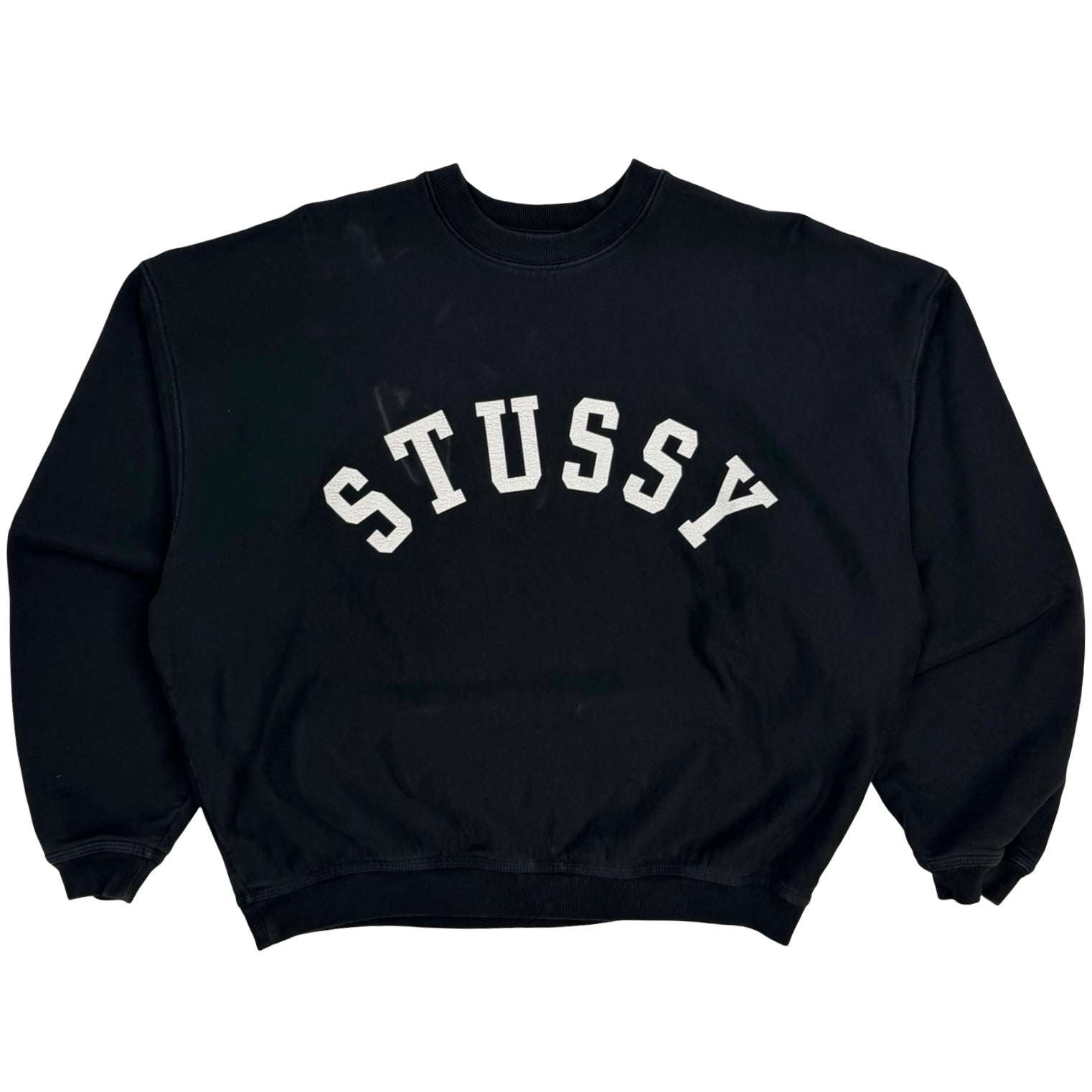 Stussy Cracked Print Crewneck Sweatshirt Black