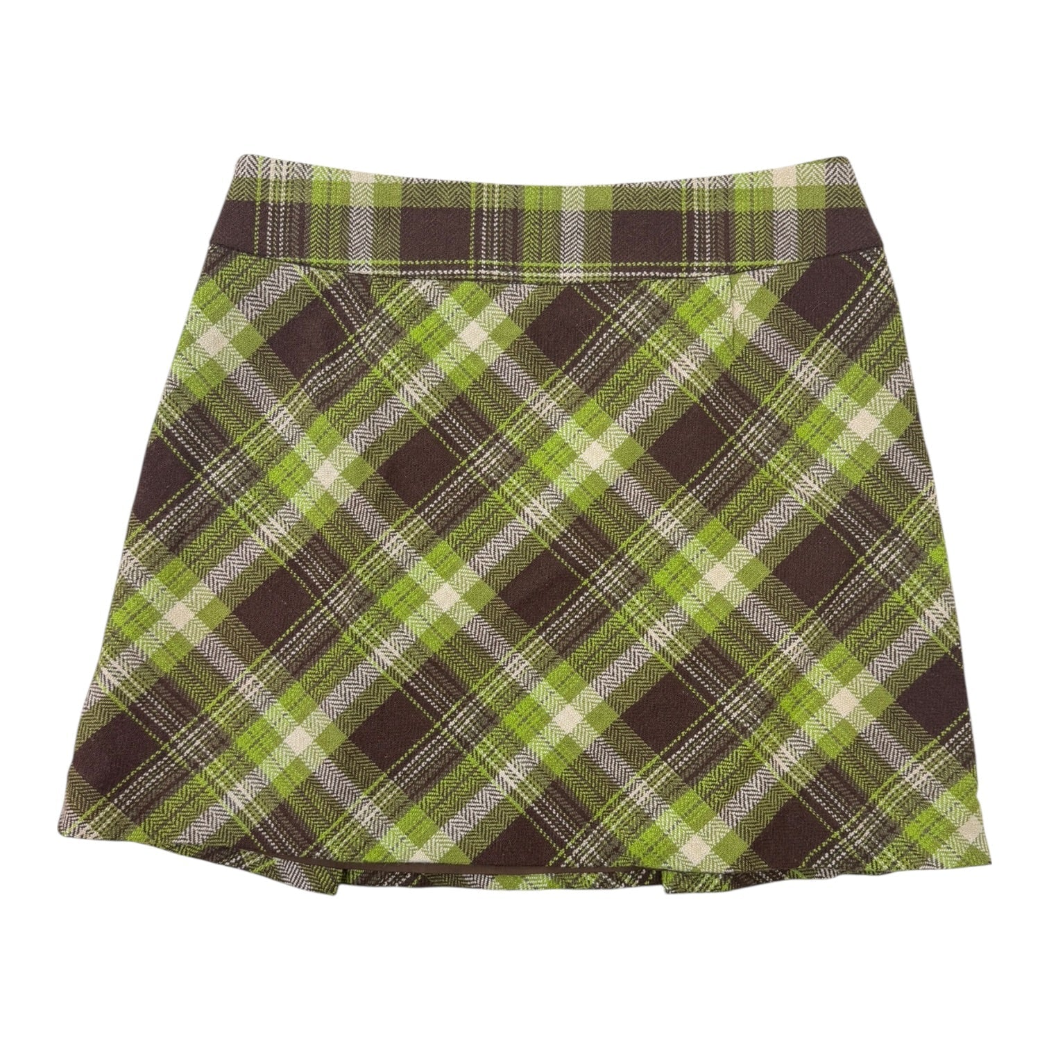 (W) Vintage Esprit De Corps Plaid Button Mini Skirt