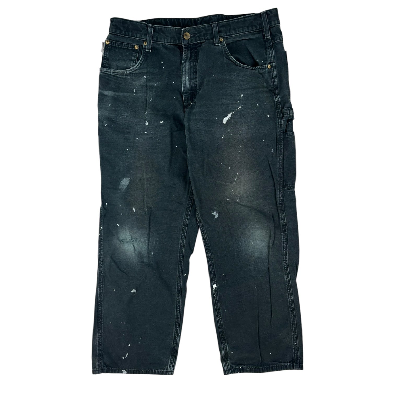 Vintage Carhartt Paint-Splattered Carpenter Pants Black