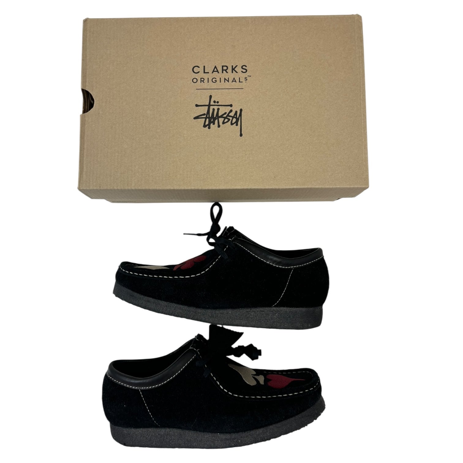 Stussy x Clark’s Original Embroidered Wallabees Black (Used)