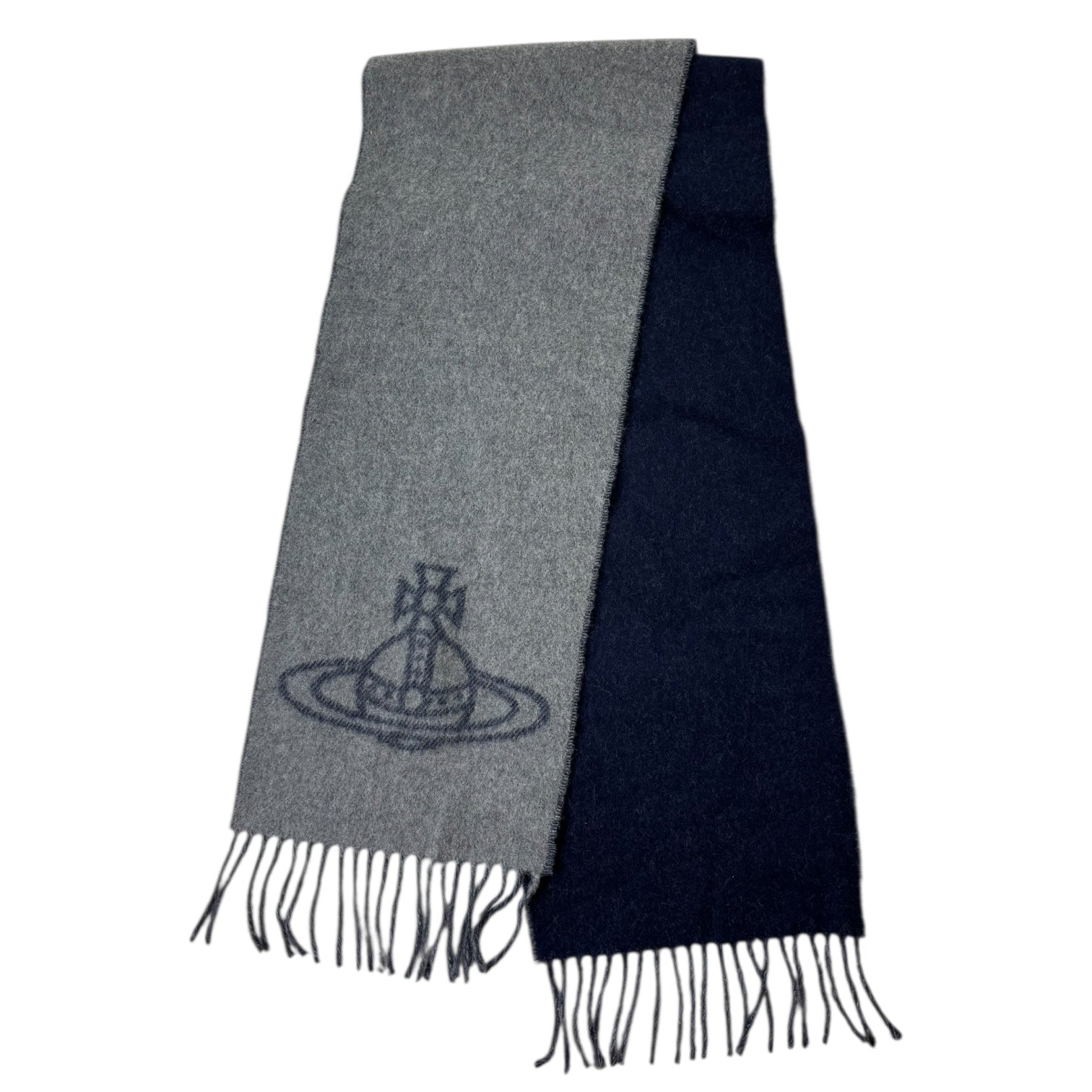 Vivienne Westwood Reversible Scarf Navy/Grey