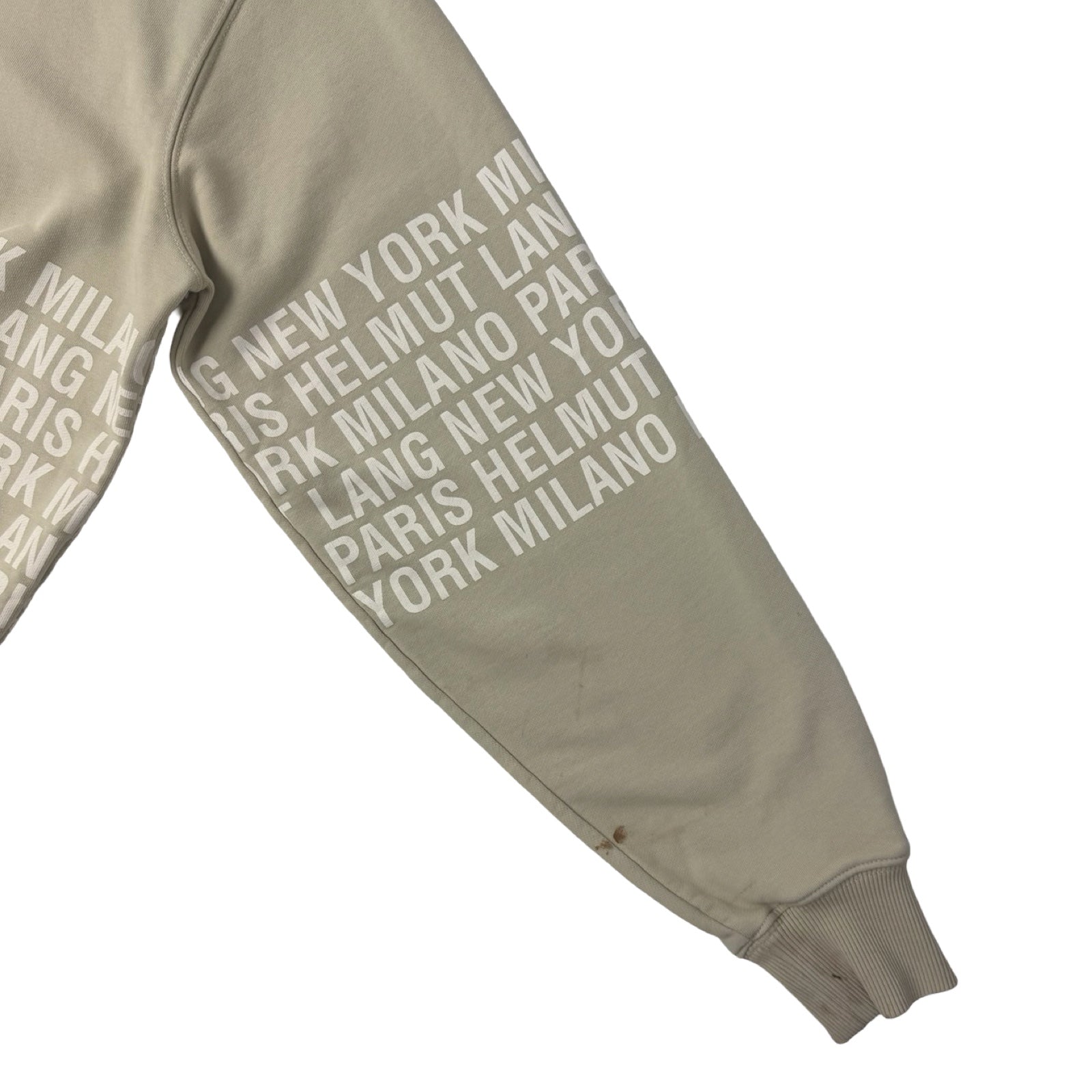 Helmet Lang Taupe Box Logo Crewneck