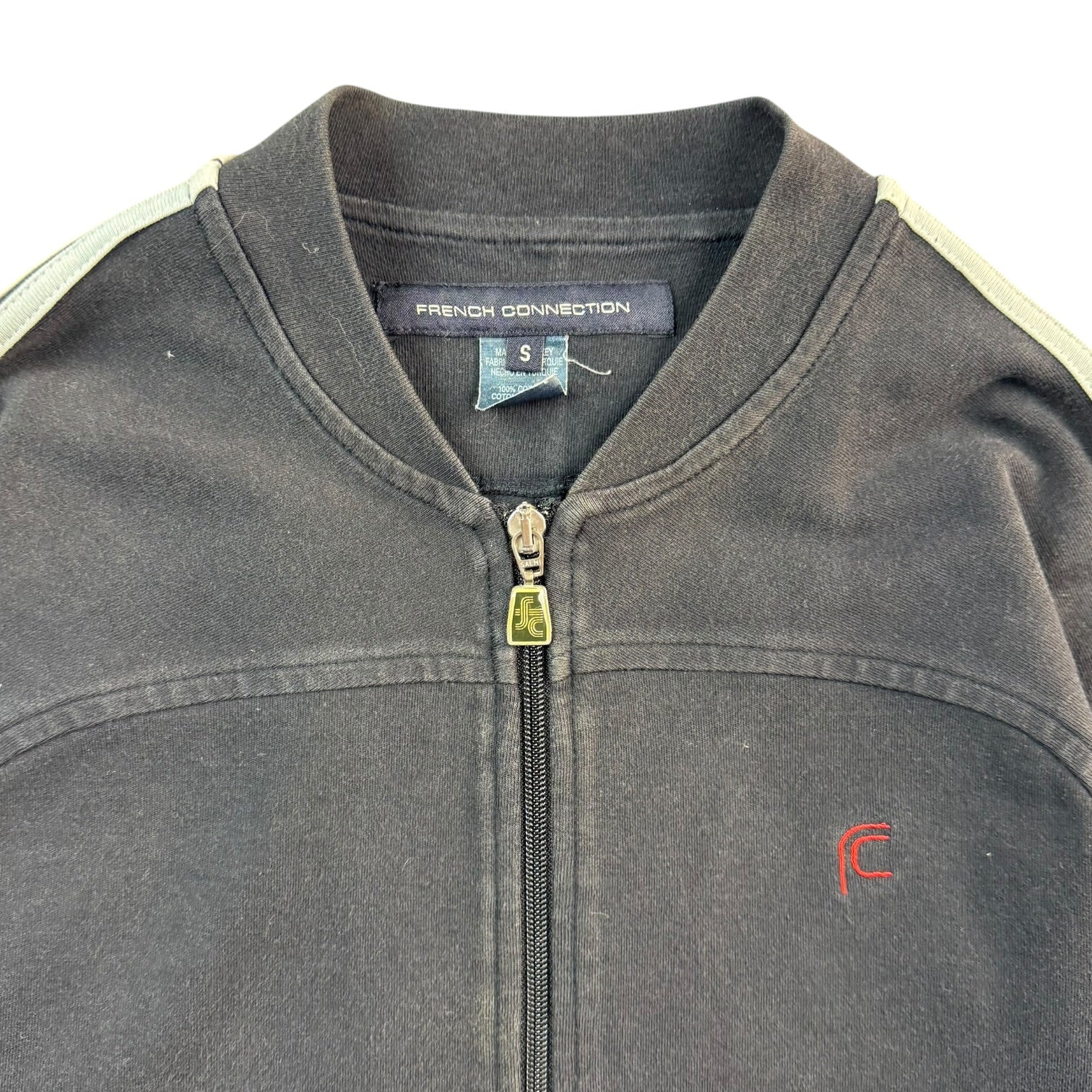 (W) French Connection FCUK Zip Up Sweater Black/Navy