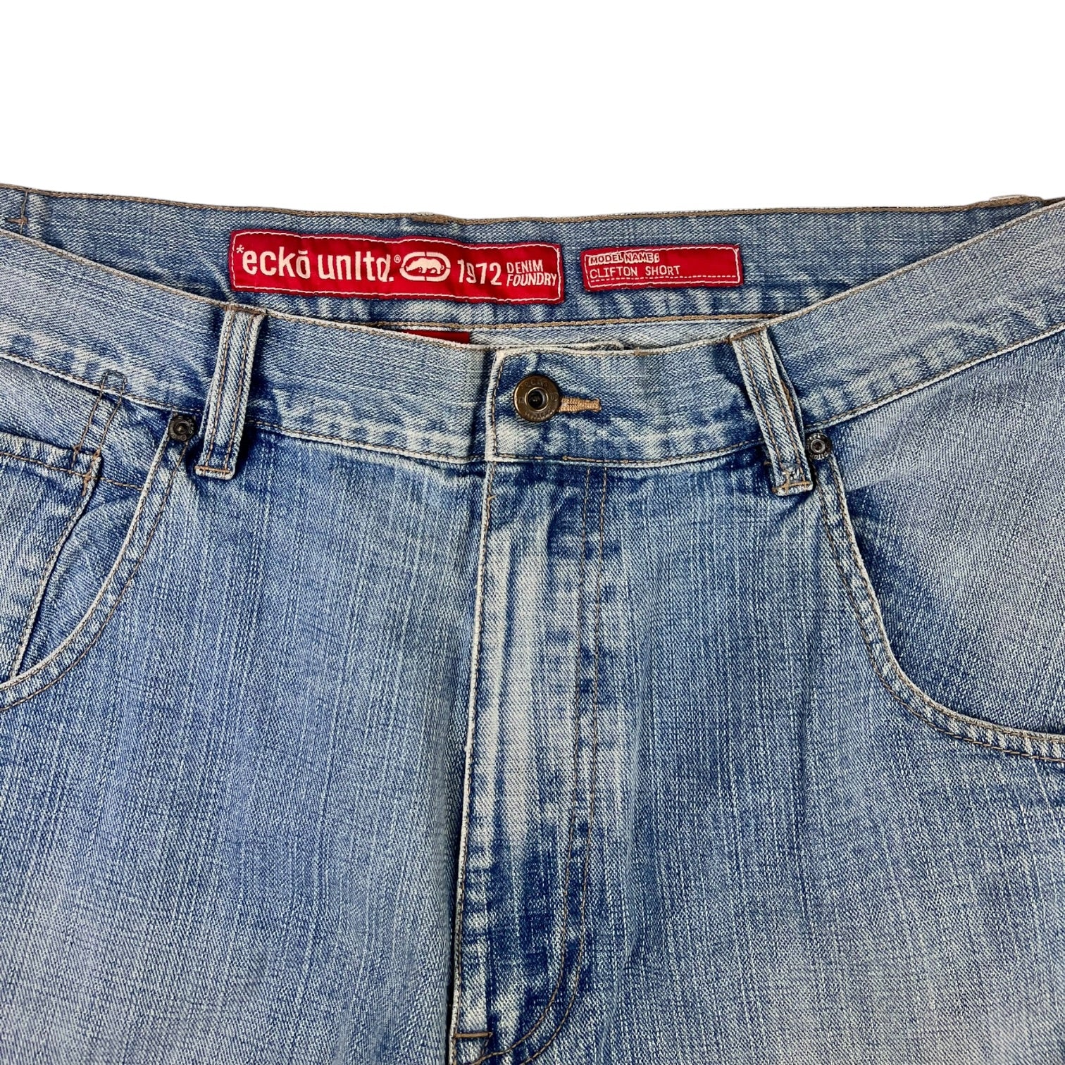 Ecko Unltd Baggy Light Wash Denim Jean Shorts