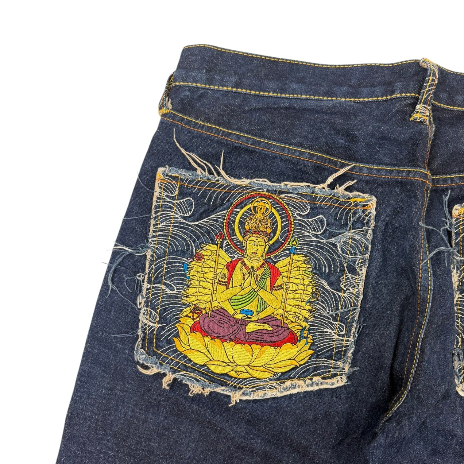 RMC Martin Ksohoh Embroidered Denim Shorts Indigo