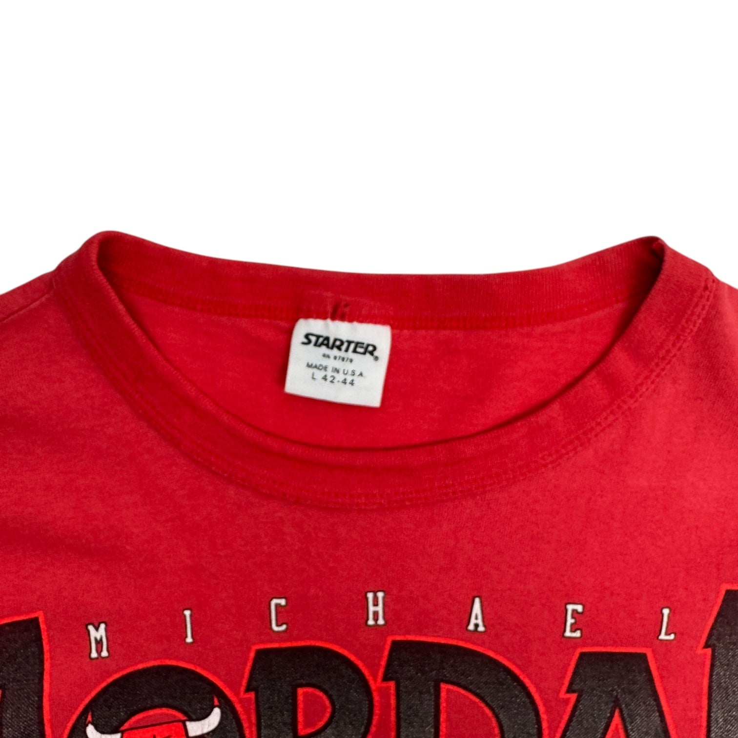 1989 Starter Michael Jordan Player Auto Tee Red