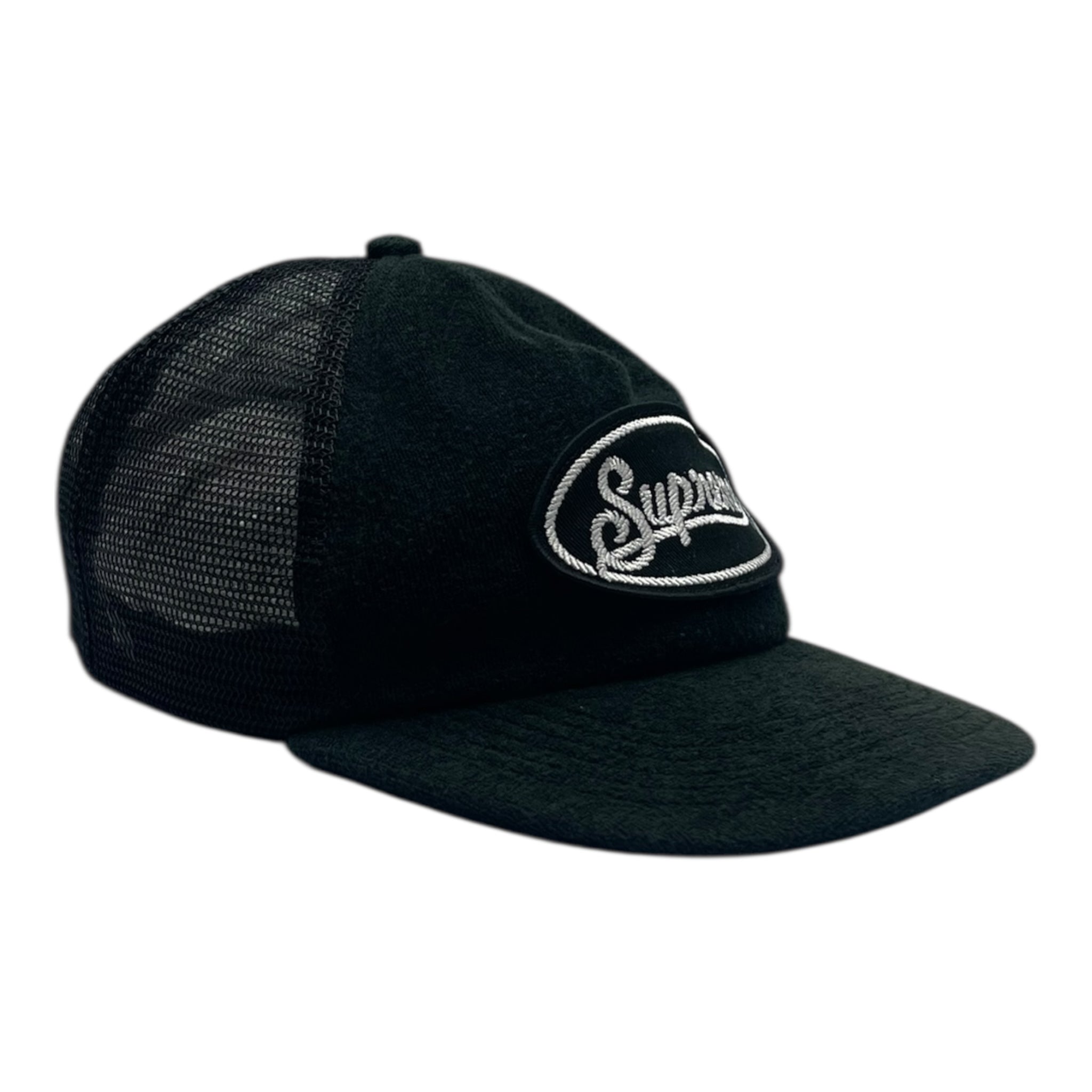 Supreme Terry Mesh Back 5 Panel Snapback Hat Black