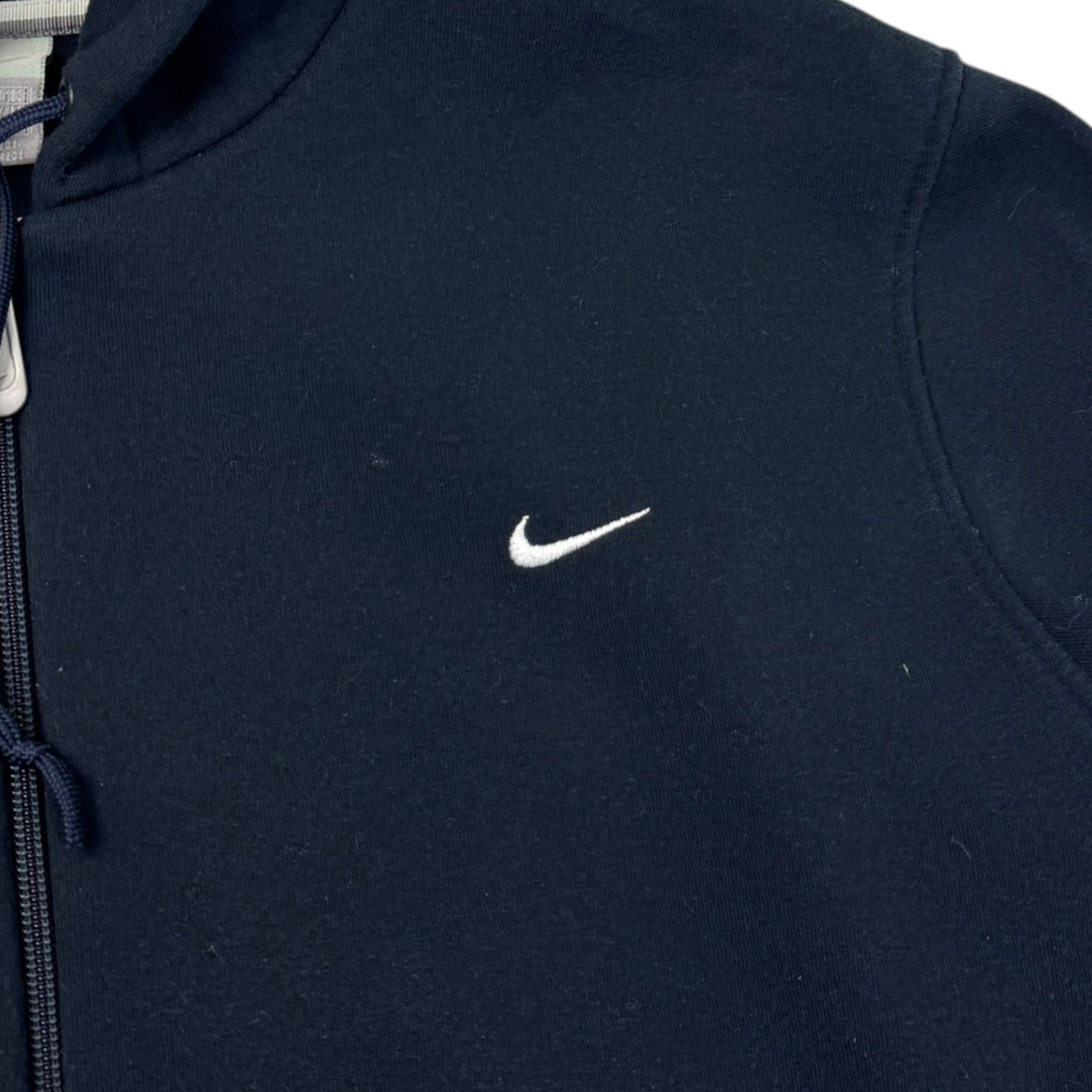Vintage Nike Side Swoosh Zip Up Hoodie Dark Navy