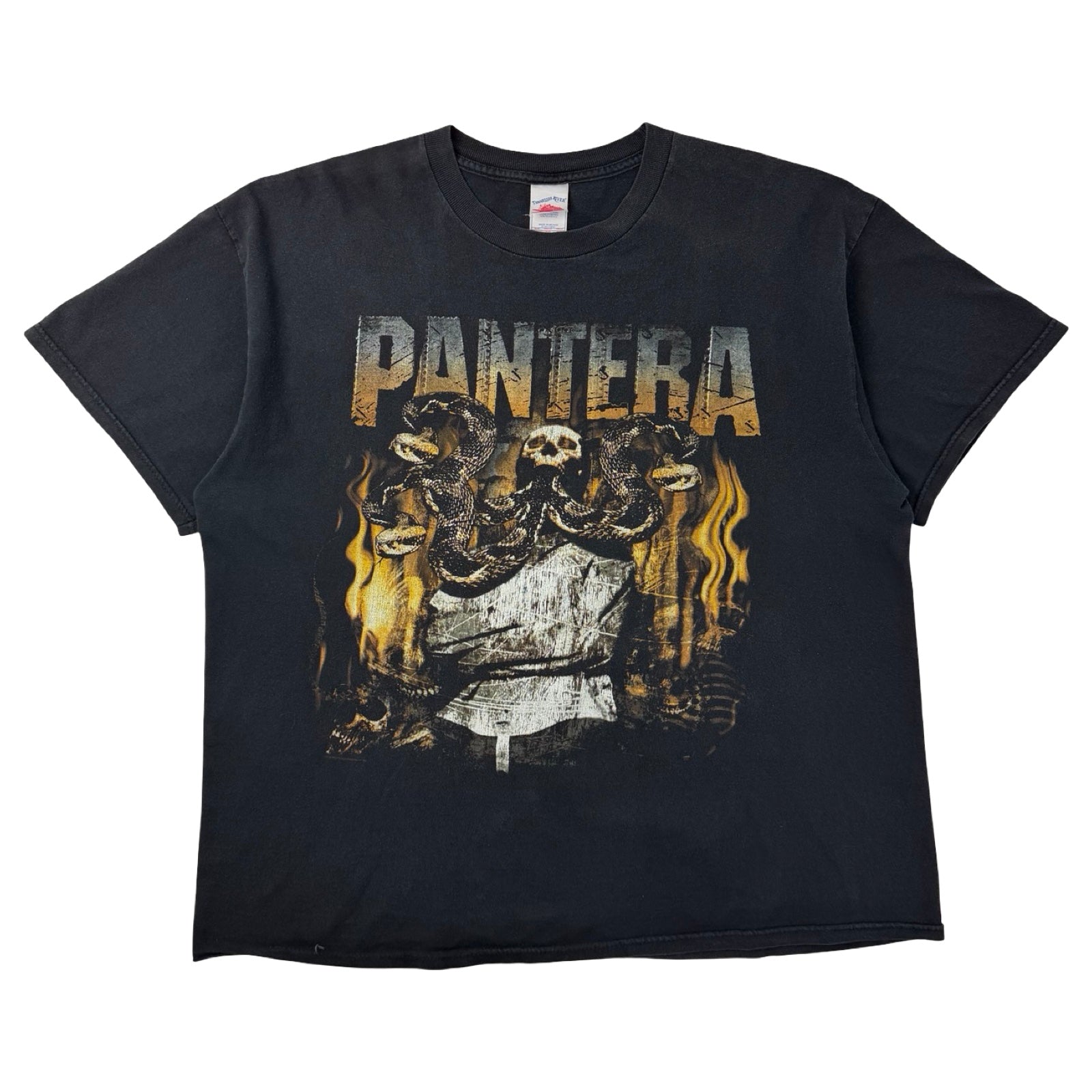 Vintage Pantera Rattlesnake & Skull T-Shirt Faded Black