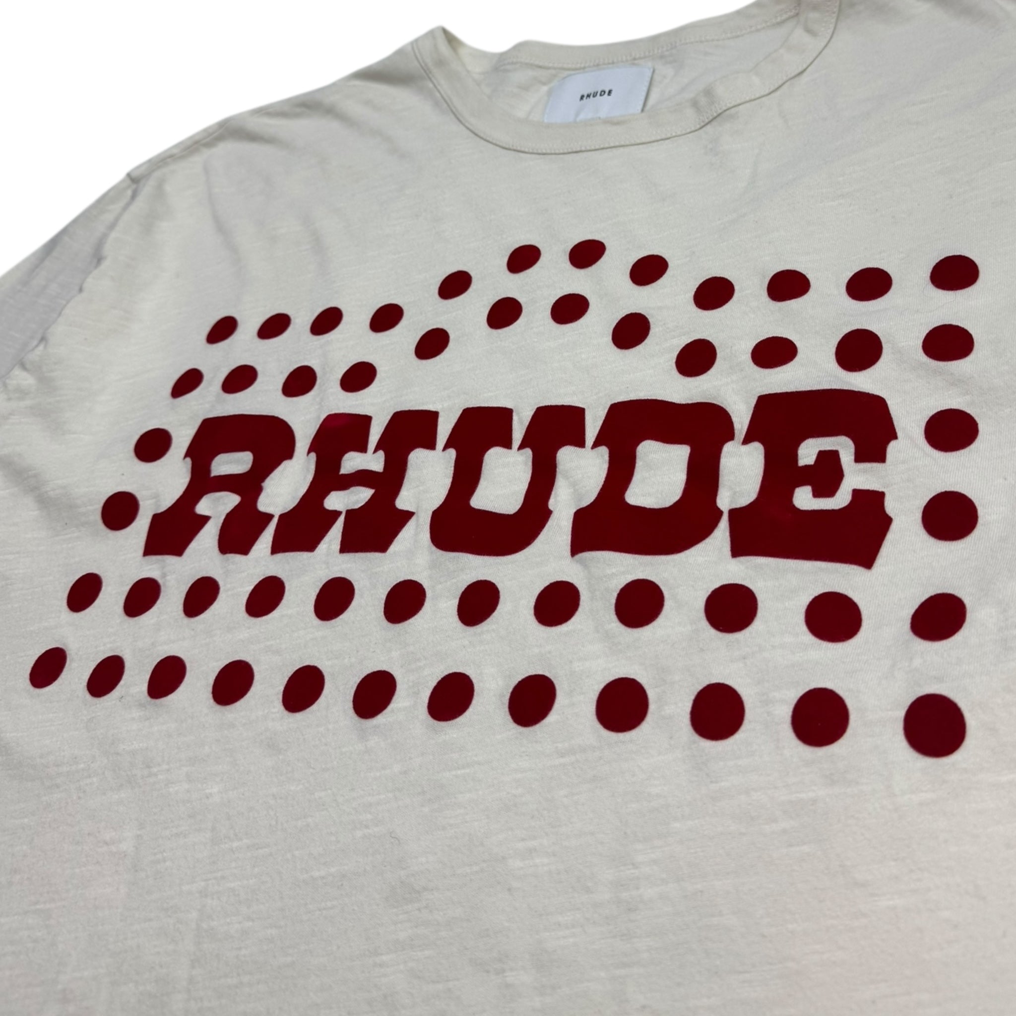 Rhude 'Flocked Burnout' Tee White