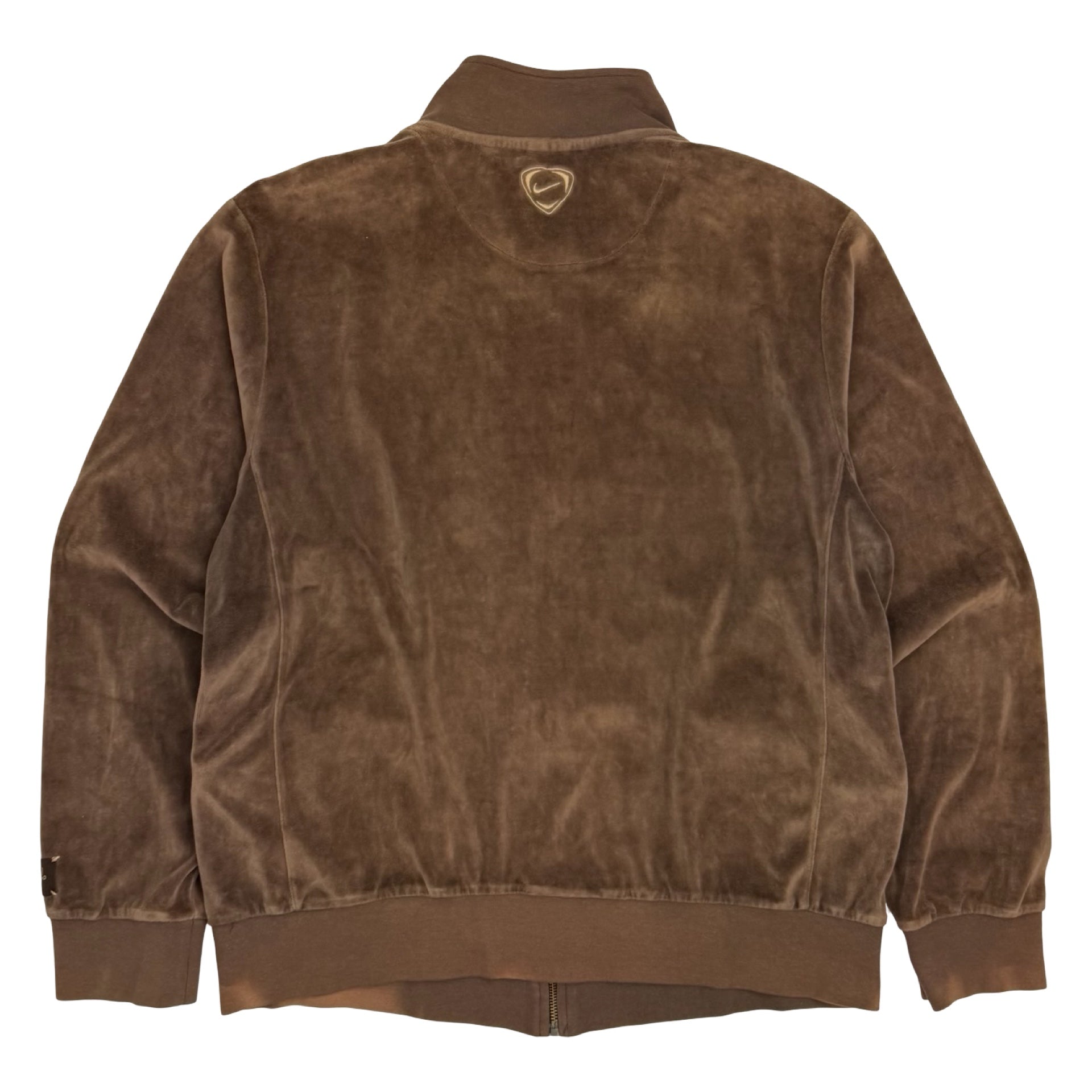 Vintage Nike Ronaldinho Velour Embroidered Track Jacket Brown