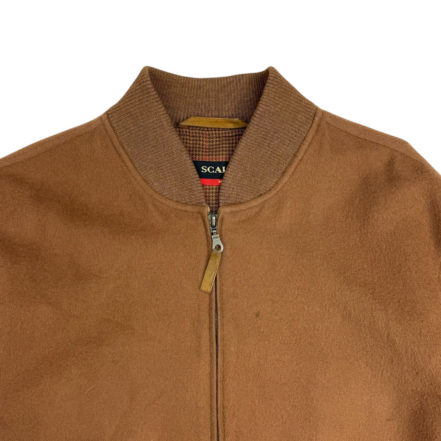 Vintage Alpaca Wool Bomber Jacker Brown