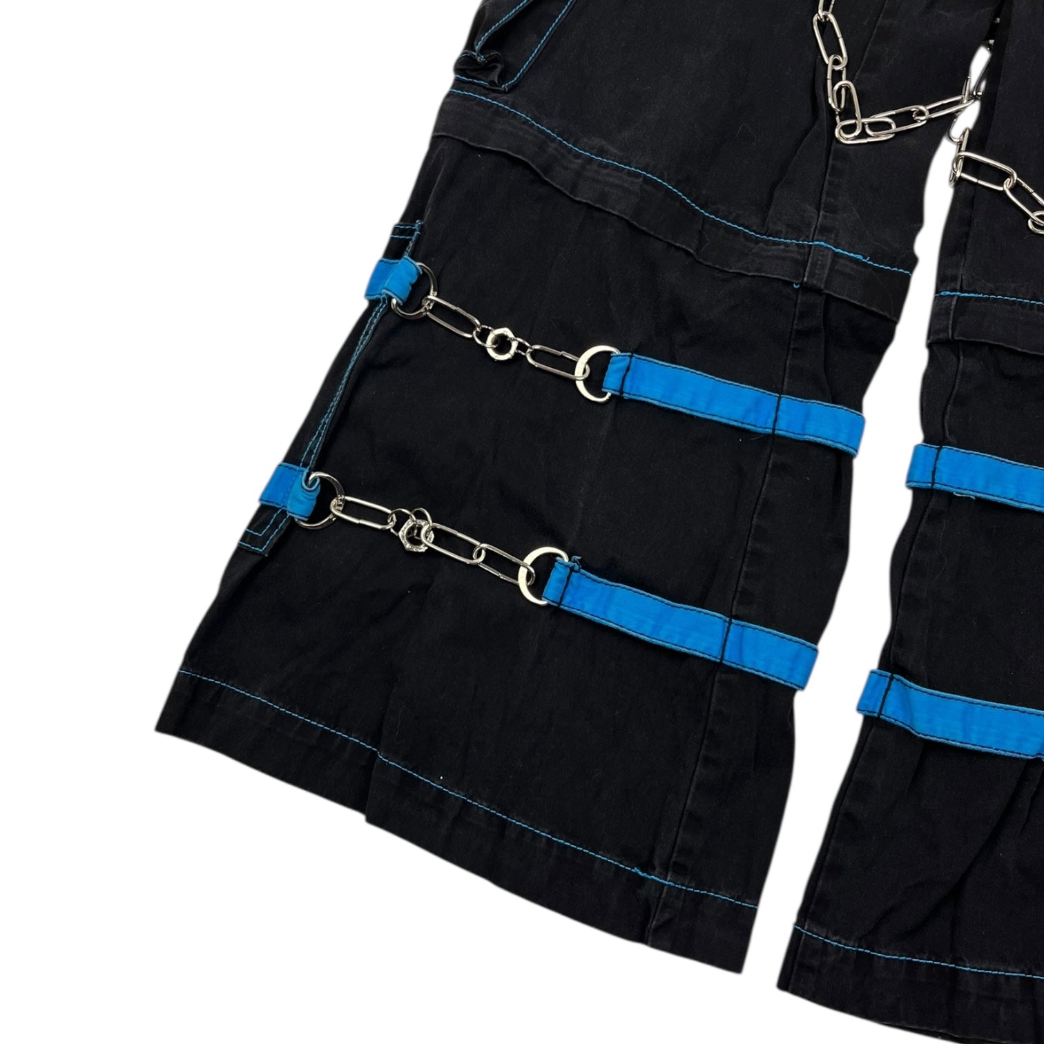 Vintage Y2K Tripp NYC Goth Rave Skull Baggy Pant Black/Blue