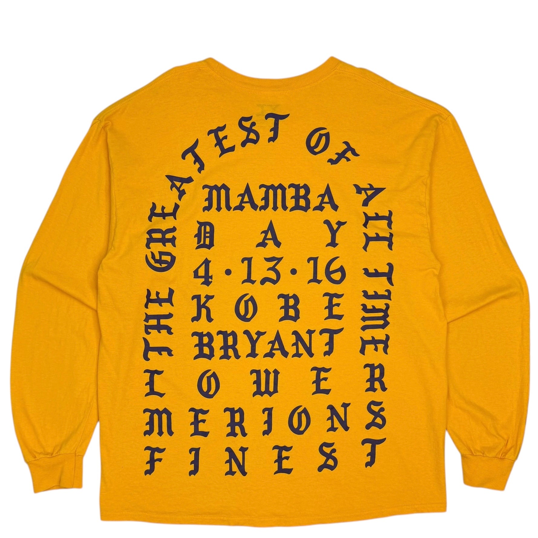 2016 Kanye West “I Feel Like Kobe” Mamba Day Longsleeve Yellow