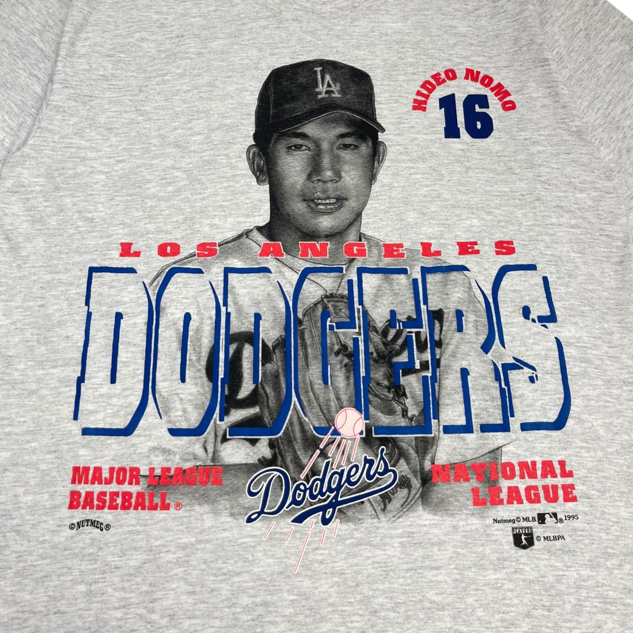 1995 LA Dodgers Hideo Nomo Nutmeg T-Shirt Heather Grey