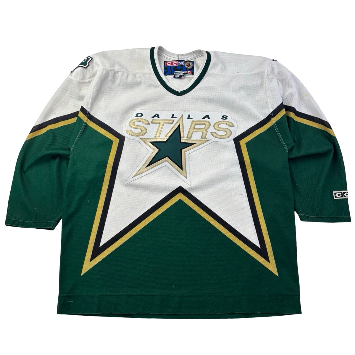 Vintage CCM Dallas Stars NHL Away Jersey White/Green