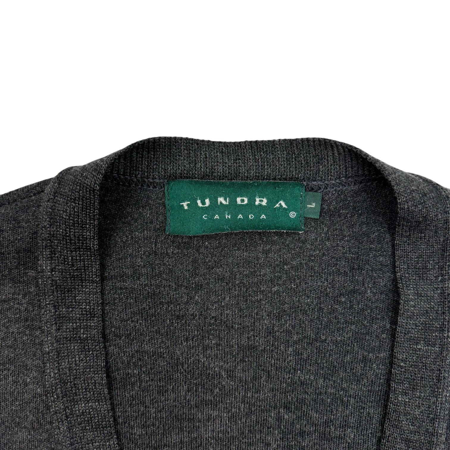 Vintage Tundra Merino Wool Cardigan Dark Grey