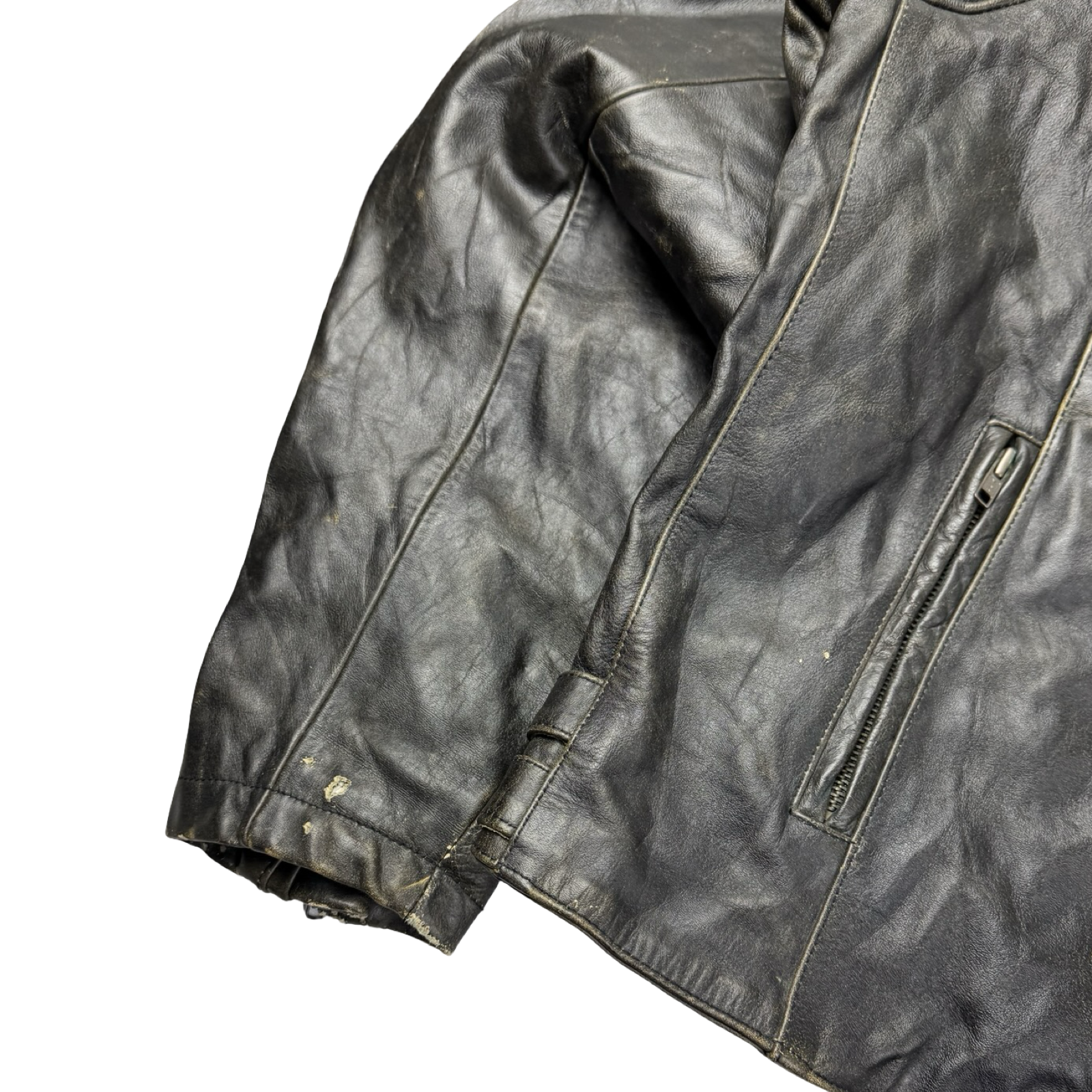 Vintage Victory Motorcyles Biker Leather Jacket Black