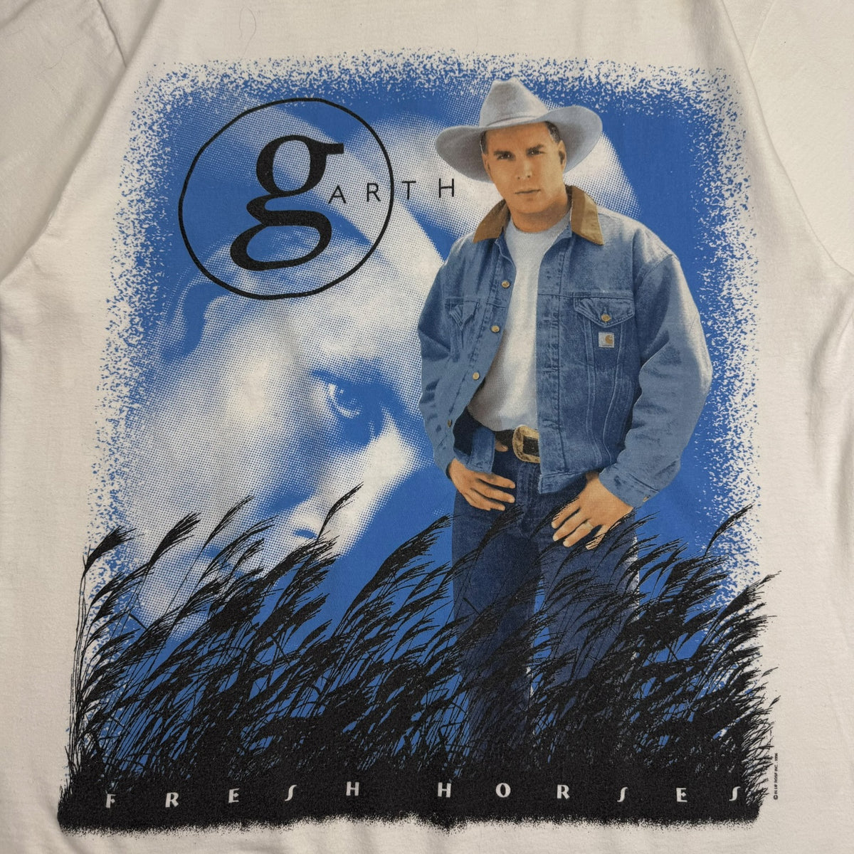 Vintage Garth Brooks Fresh Horses Tour Tee White