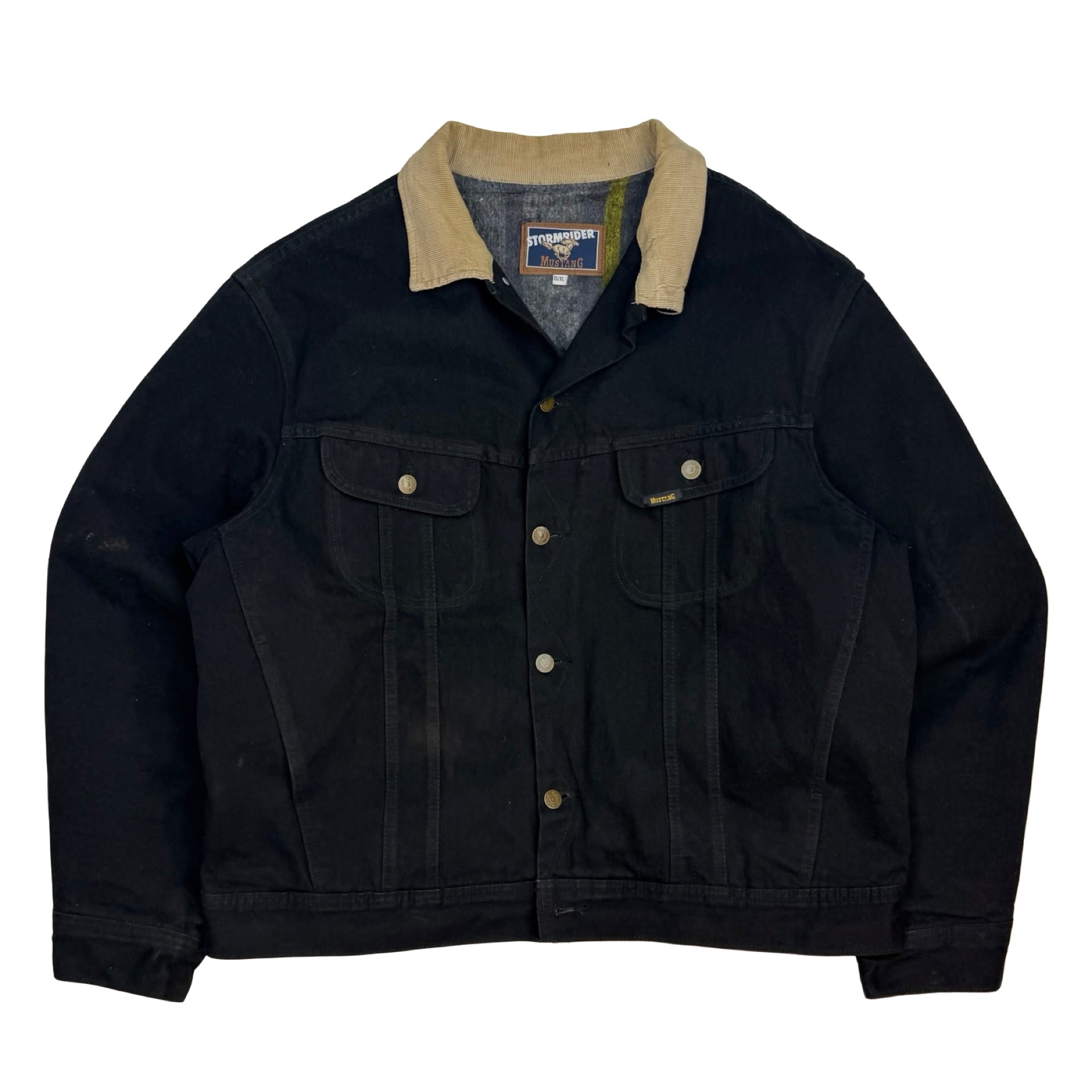 Vintage Mustang Stormrider Denim Trucker Jacket Black