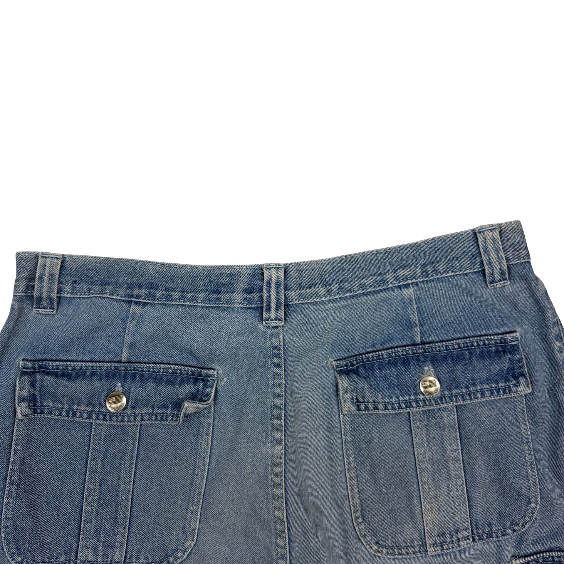 Vintage Polo Ralph Lauren Jeans Flag Denim Shorts Blue