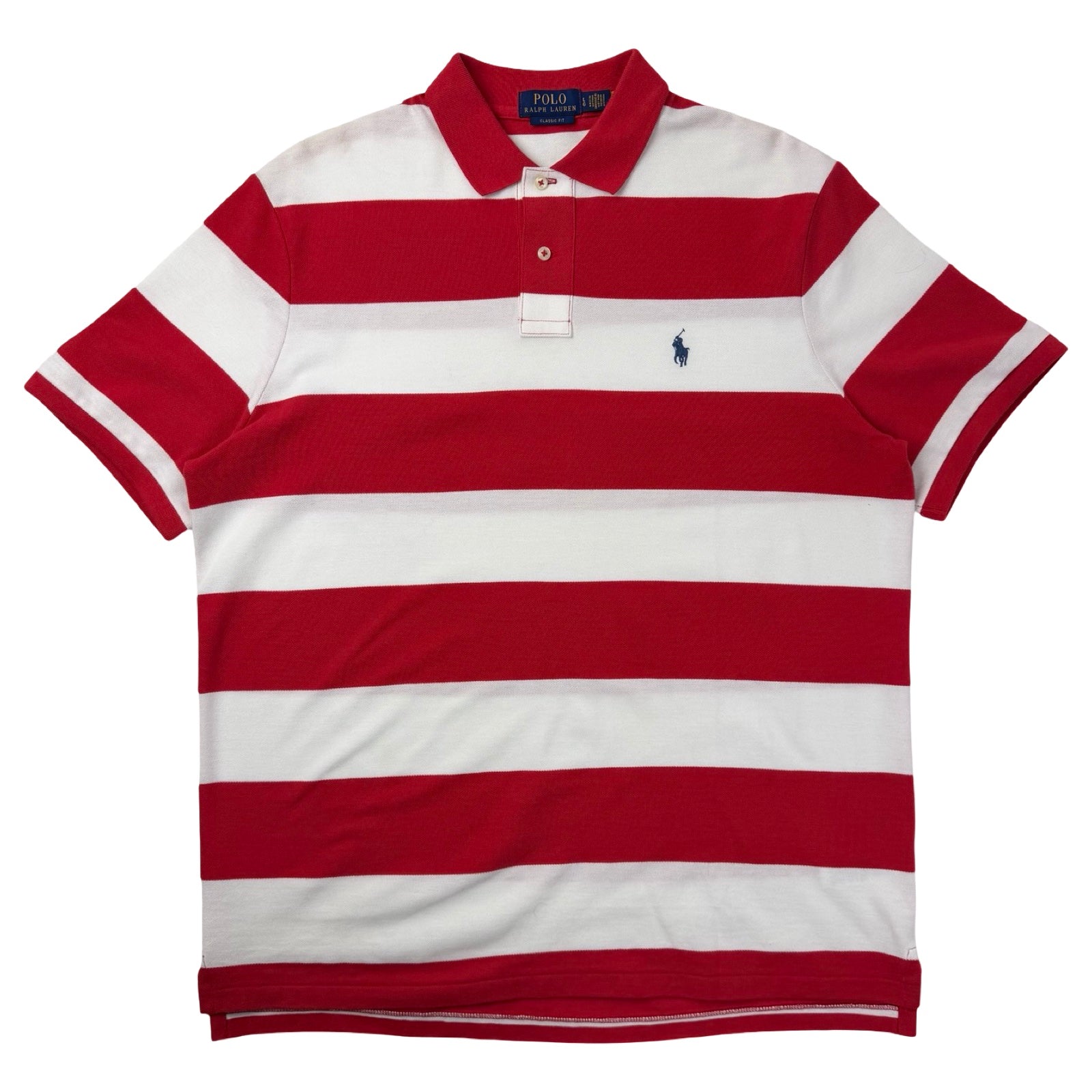 Polo Ralph Lauren Small Pony Striped Polo Red/White