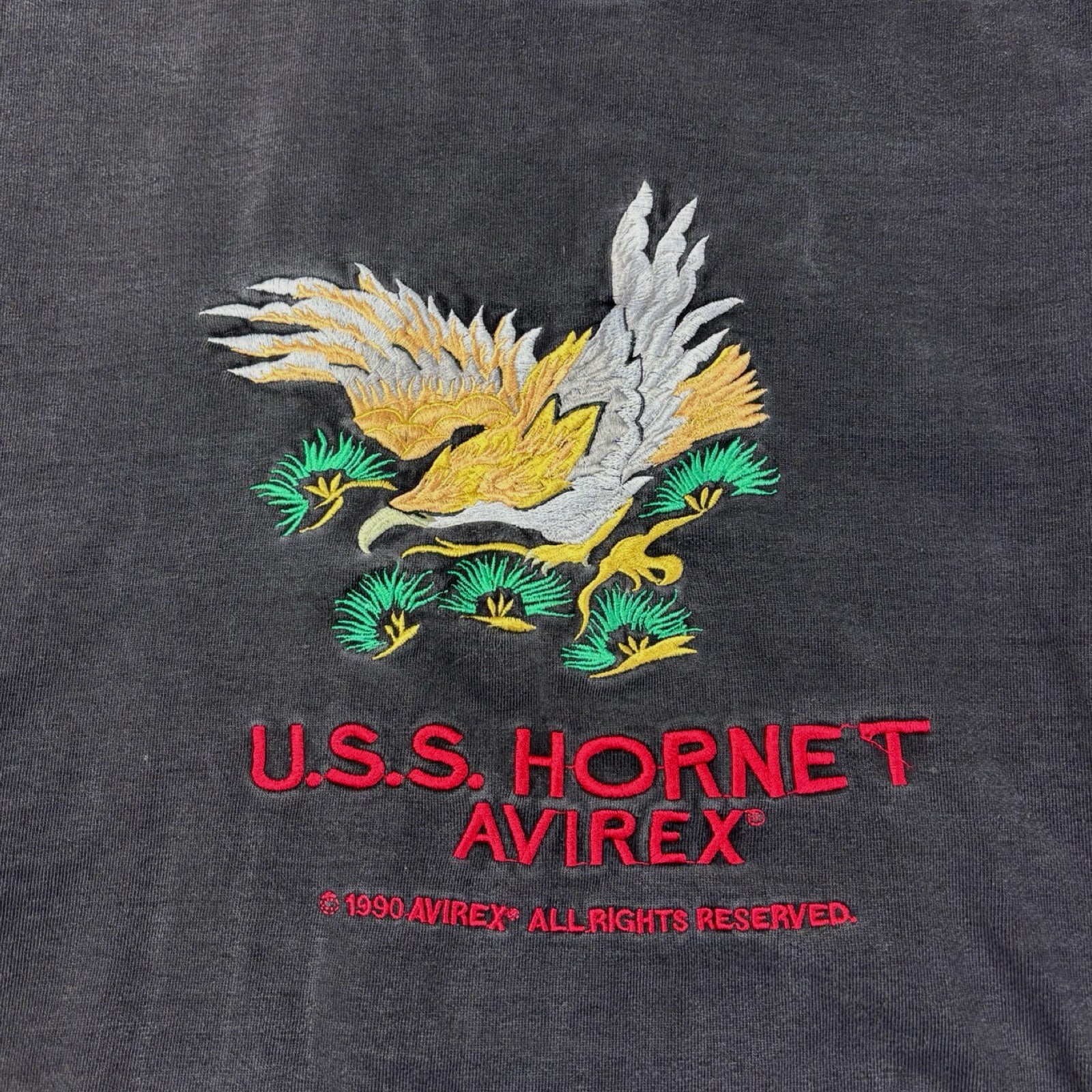 1990 Avirex U.S.S. Hornet Crewneck Faded Black