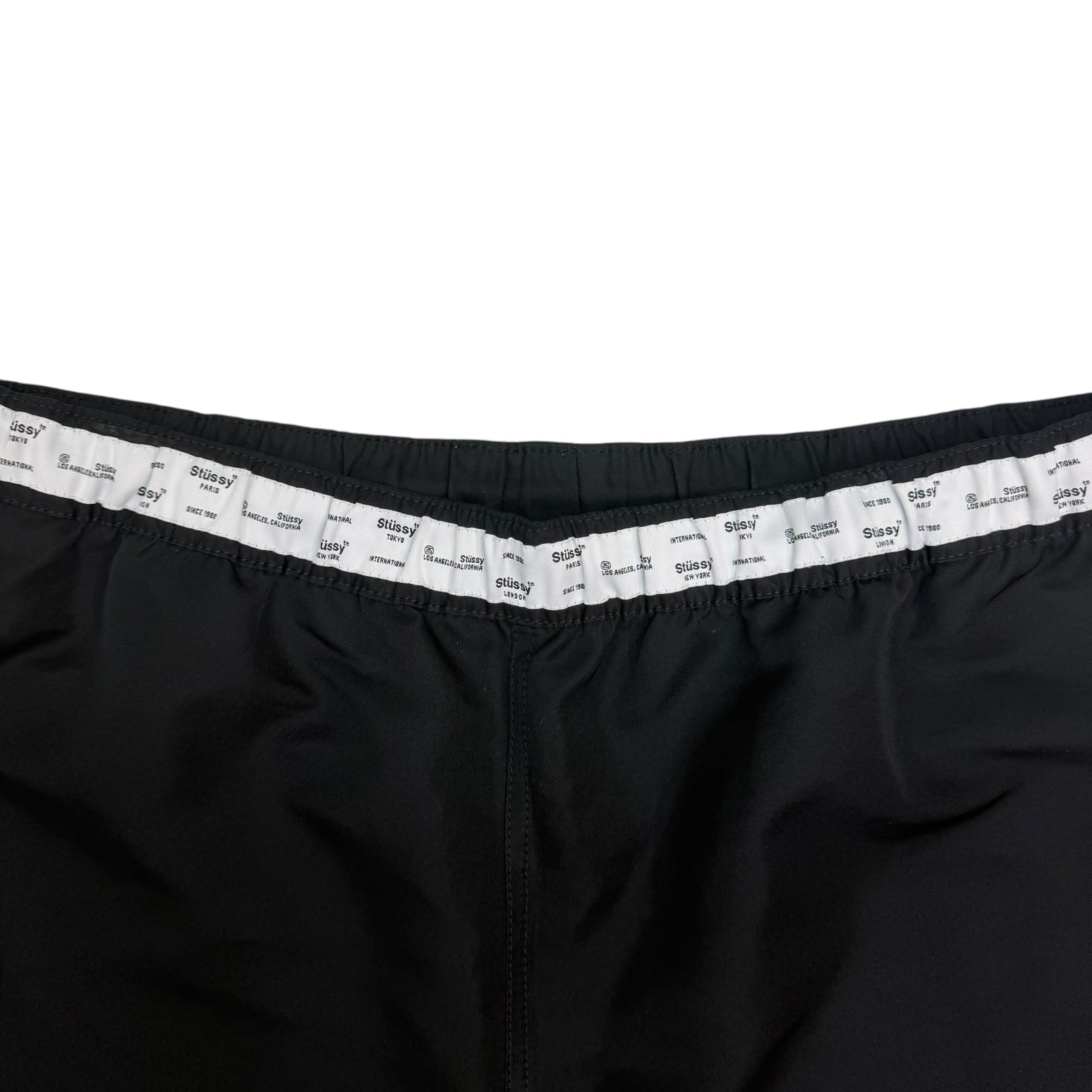 Stussy Waistband Logo Swim Shorts Black