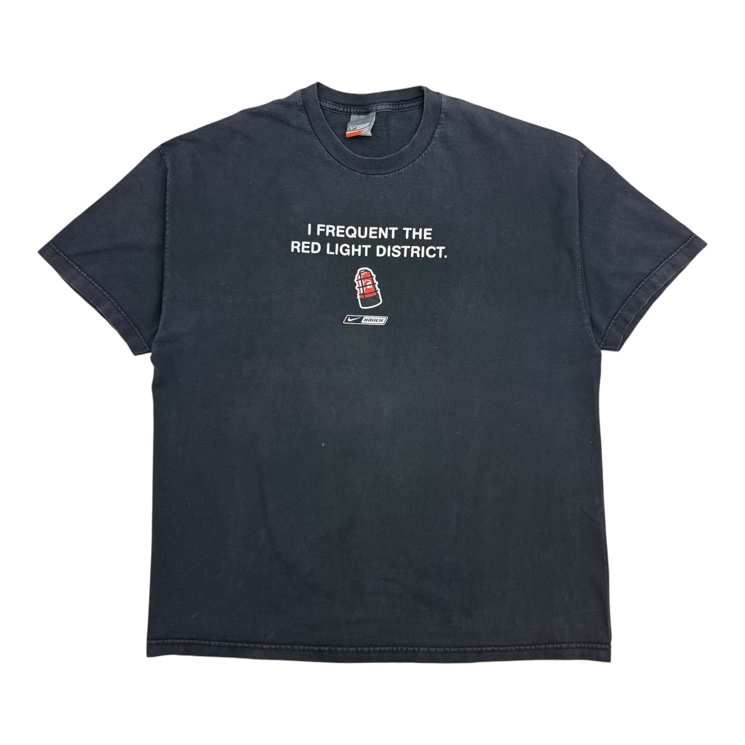 Vintage Nike Bauer ‘I Frequent The Red Light District’ Tee Black