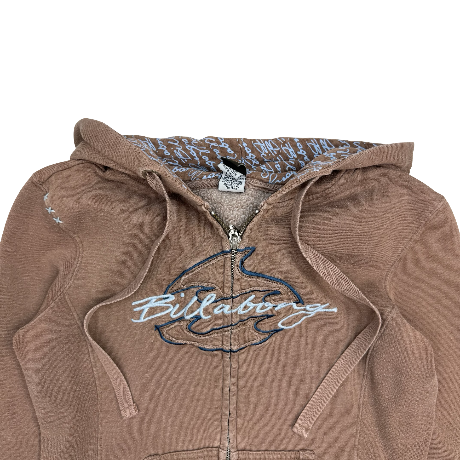 (W) Vintage Y2K Billabong Spellout Hoodie Brown