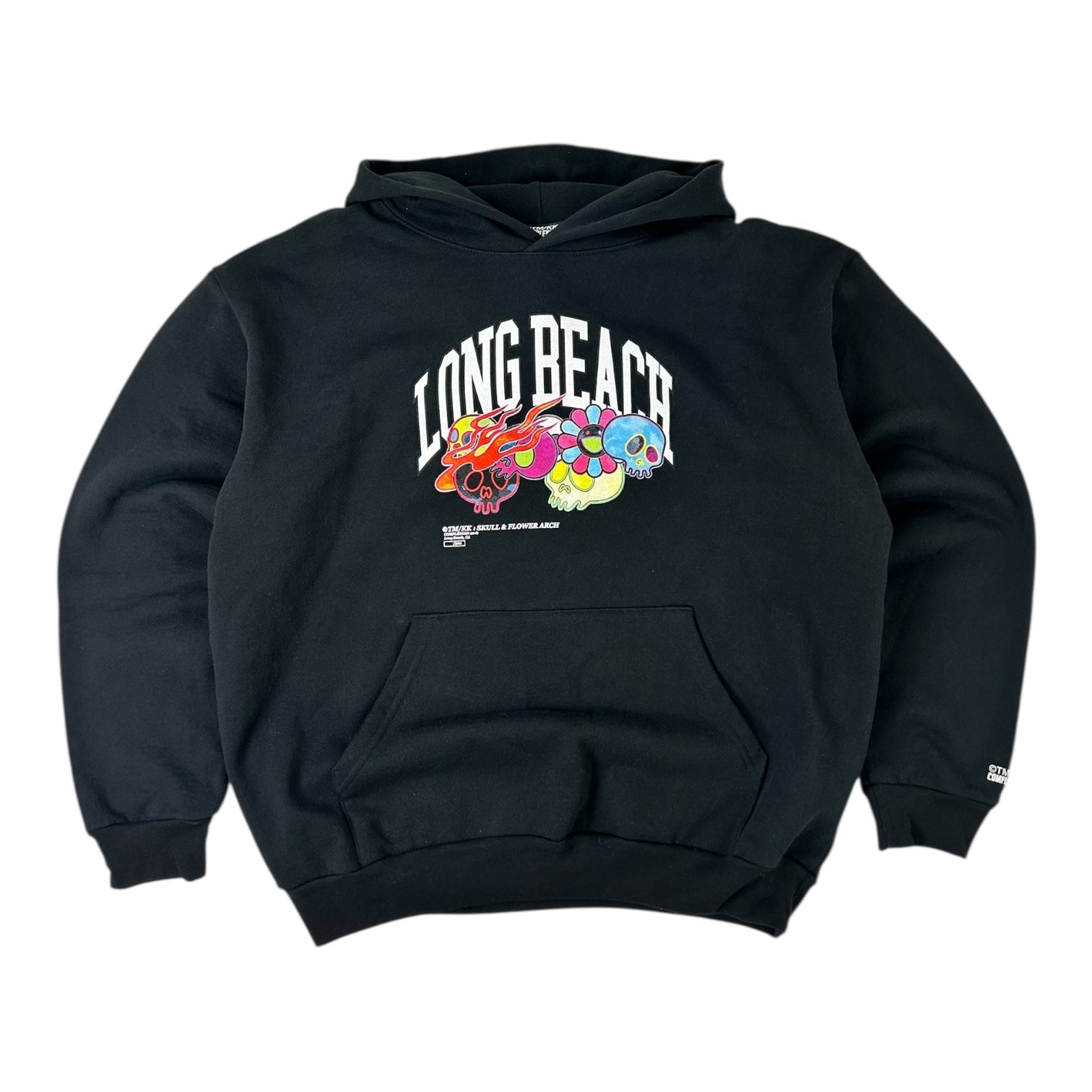 Takashi Murakami ComplexCon Flaming Skull & Flower Wordmark Hoodie Black