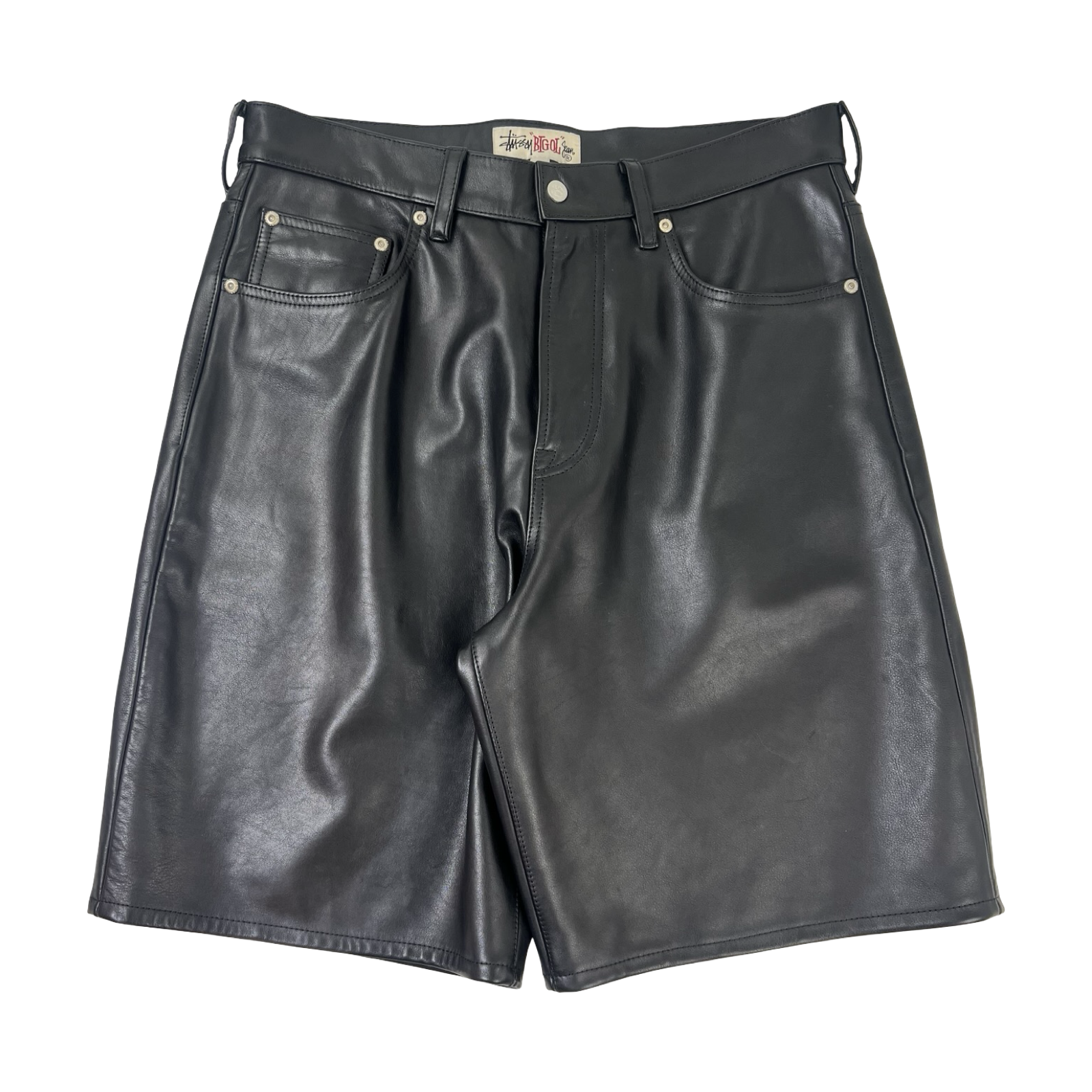 Stussy Big Ol' Leather Calf Leather Shorts Black