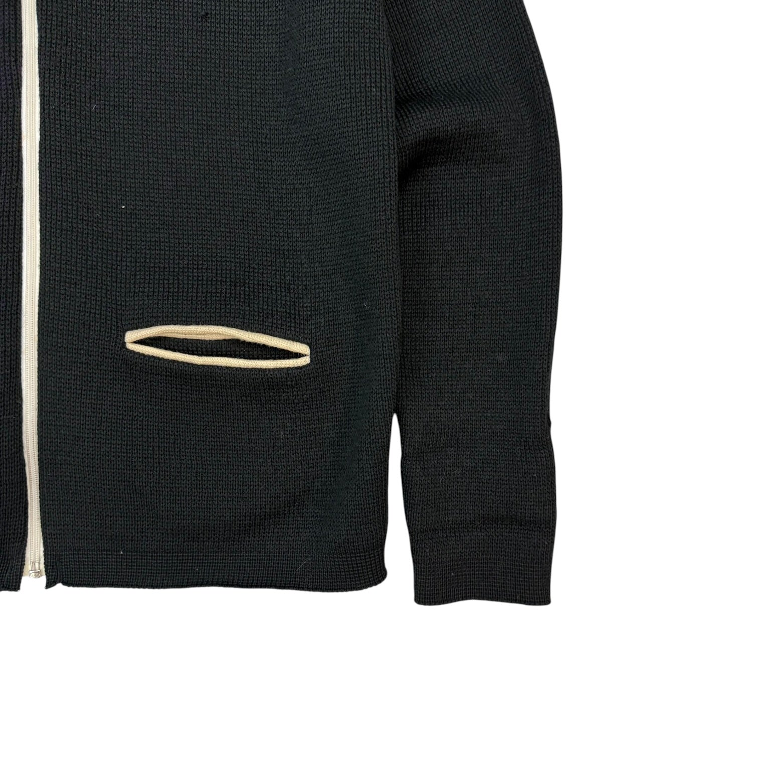 Vintage Ernie Richardson Curling Wool Zip Up Sweater Black