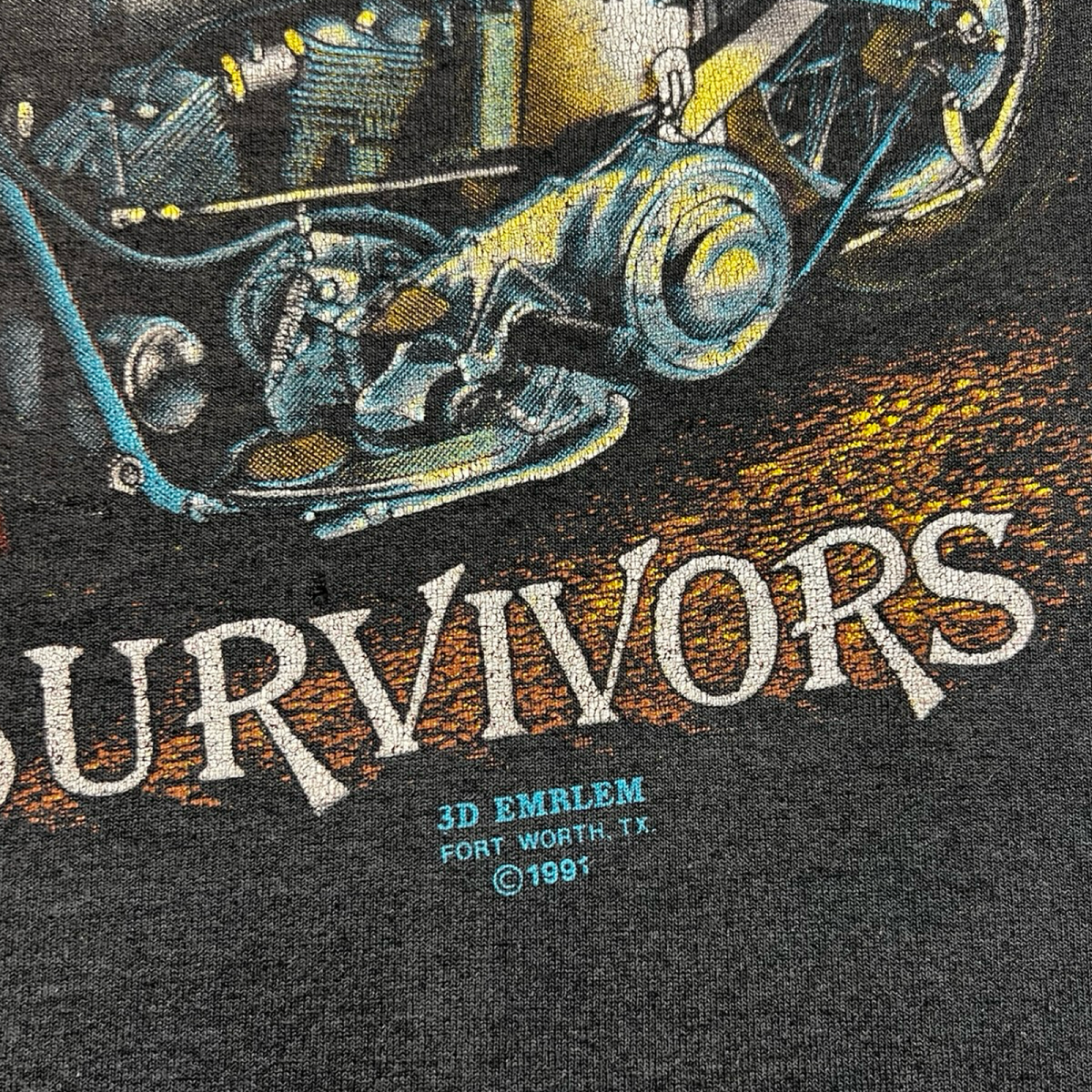 1991 Harley Davidson 3D Emblem “Survivors” Tee