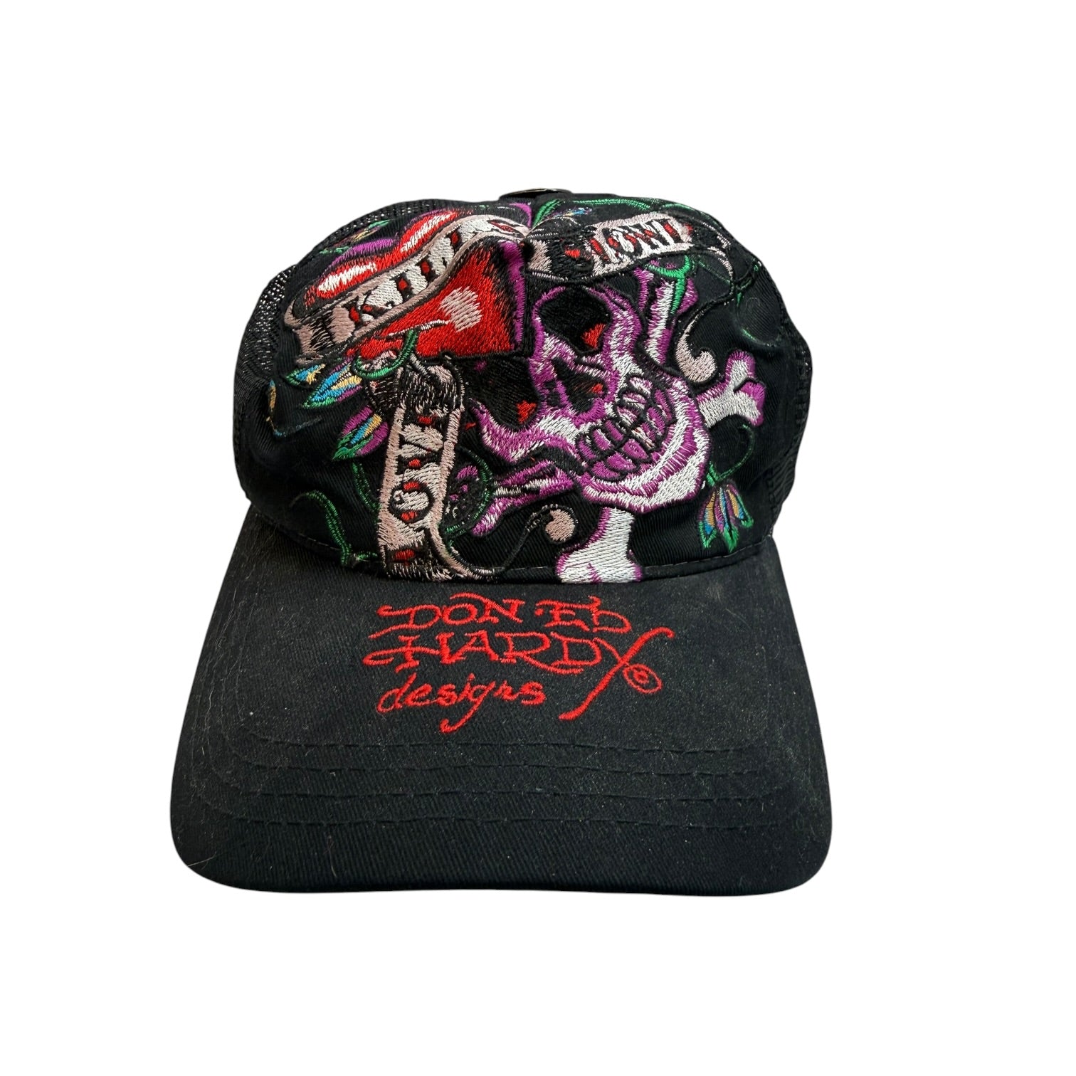 Vintage Y2K Ed Hardy Trucker Hat Black