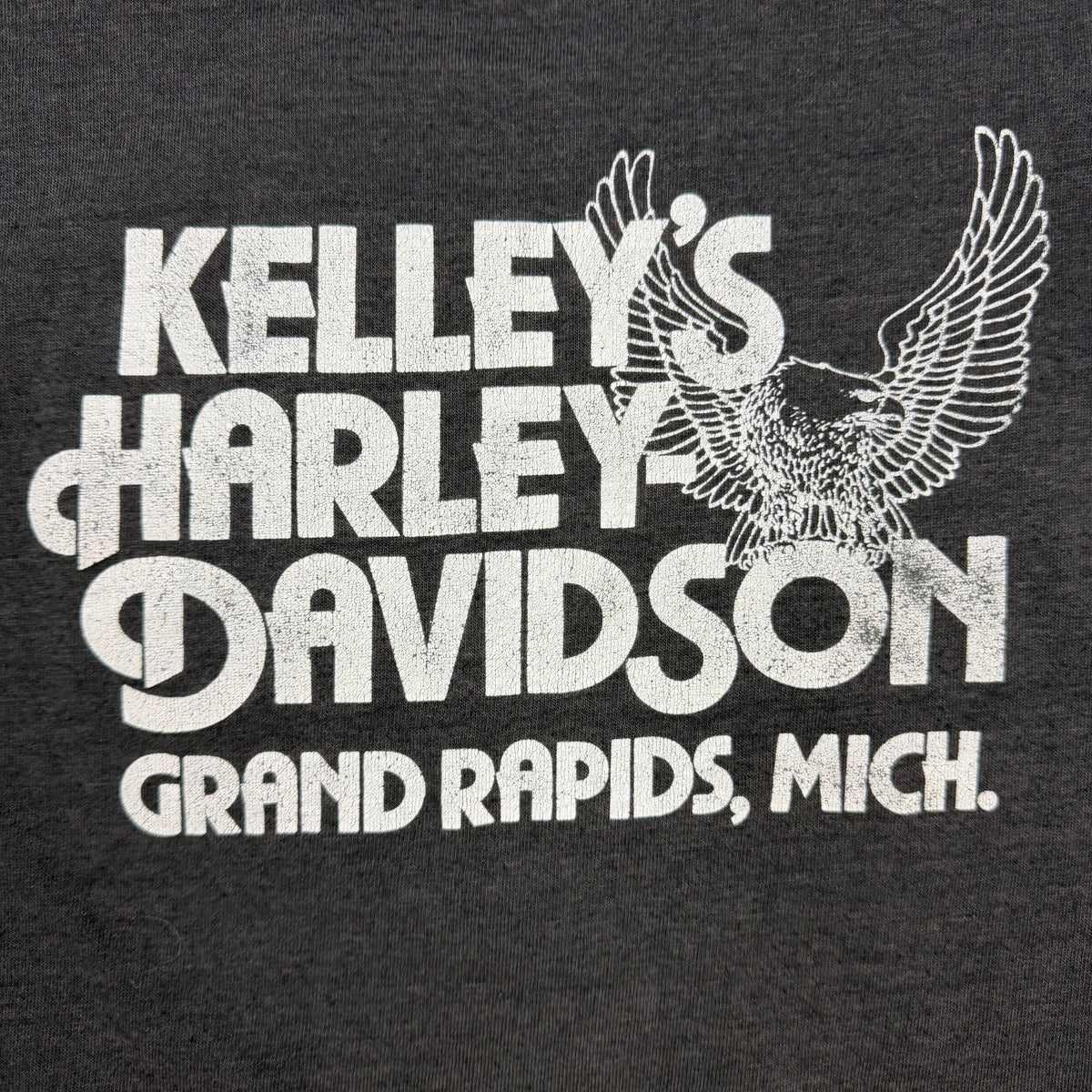 1987 Harley Davidson 3D Emblem American Legend Eagle Cutoff Tee Black