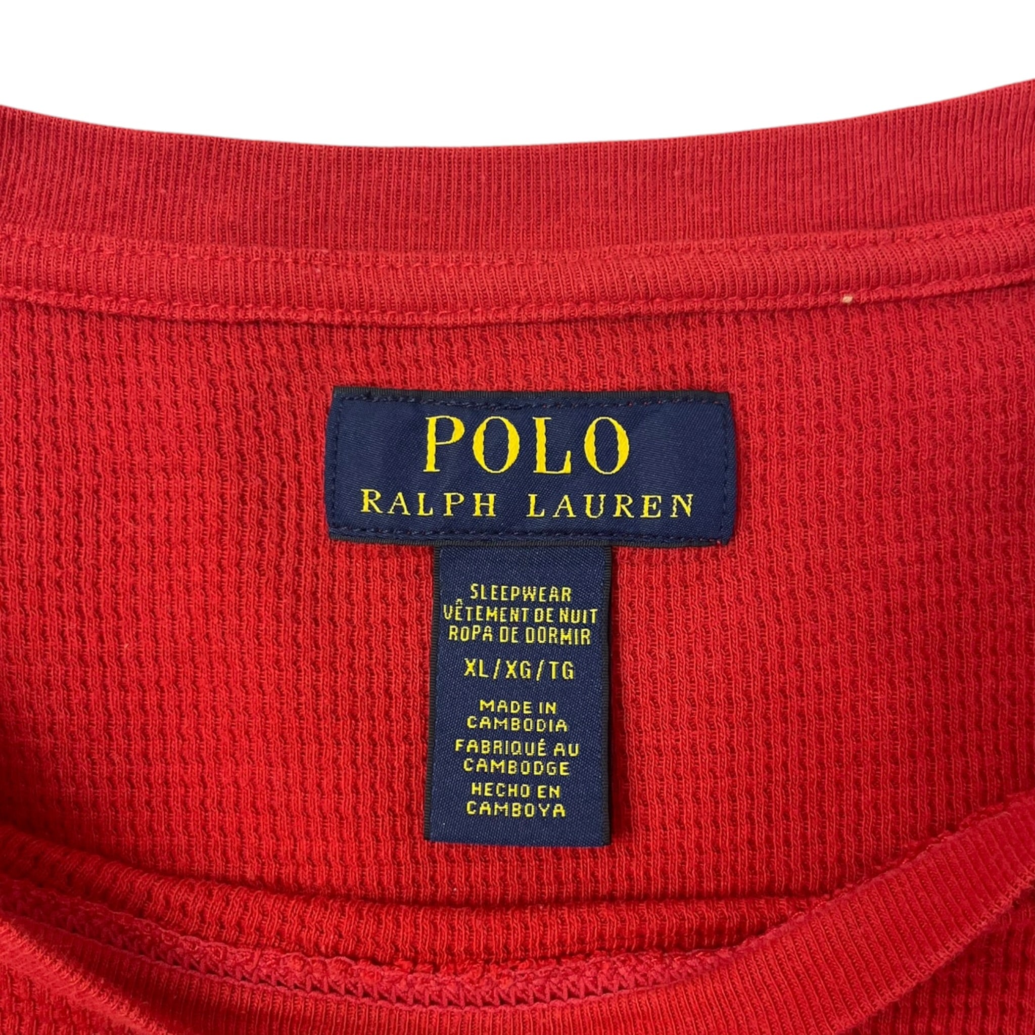 Polo Ralph Lauren Rugby Polo Bear Thermal Knit Red