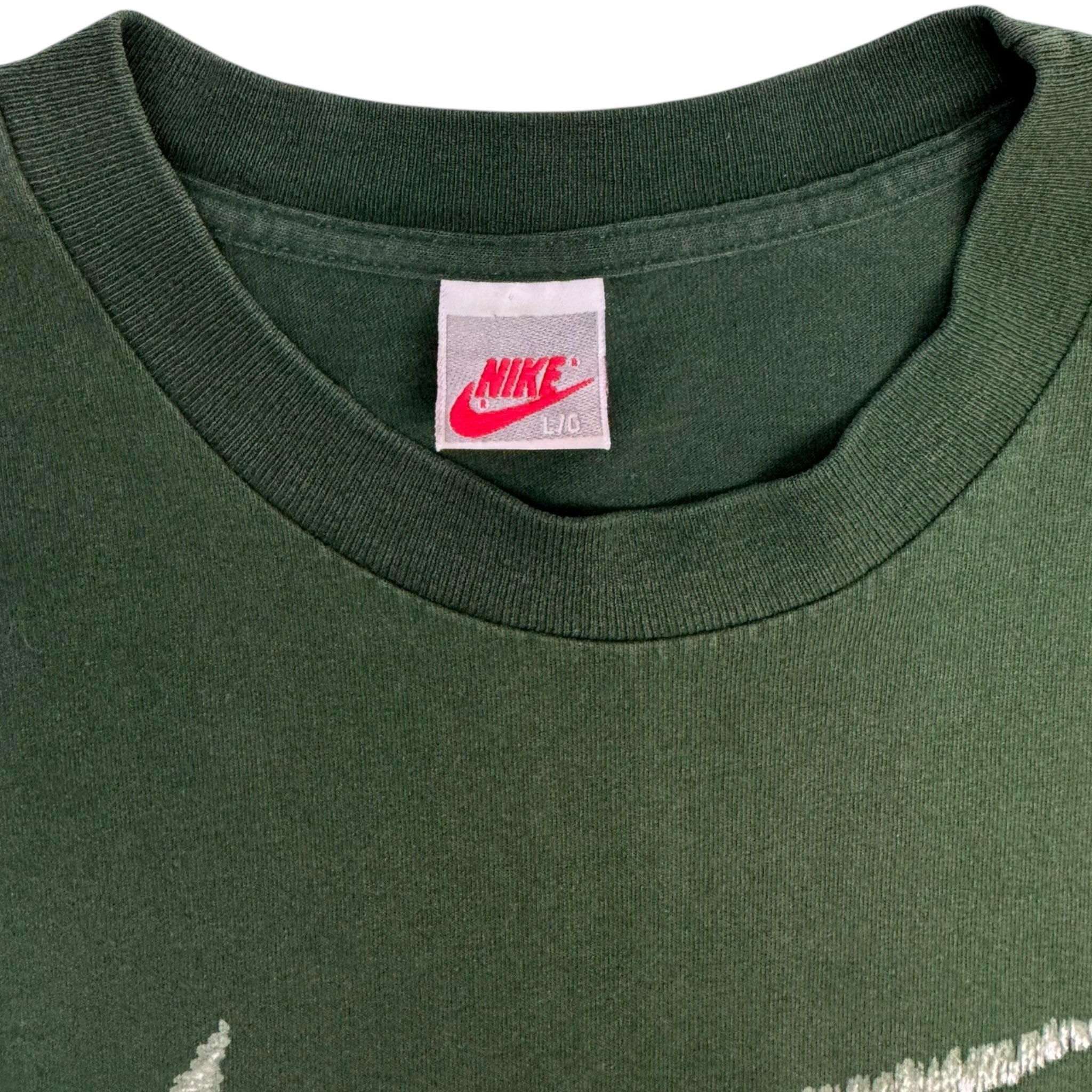 Vintage 90s Nike Big Swoosh T-Shirt Green