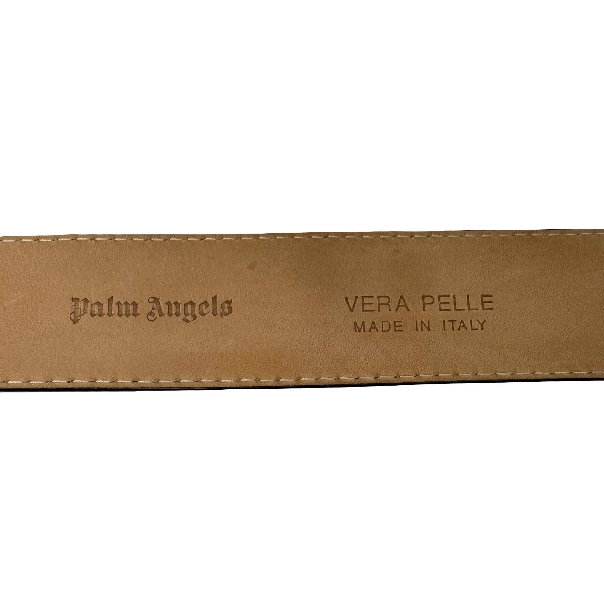 Palm Angels Leather Logo Belt Black