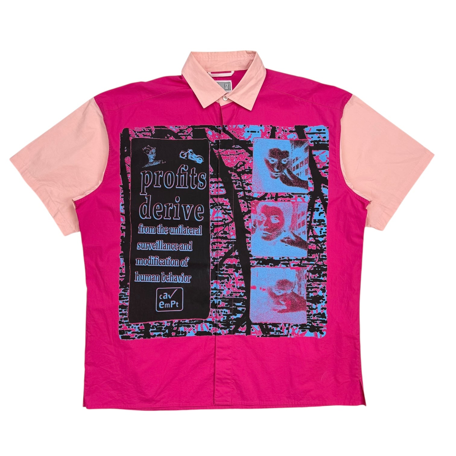 CAV EMPT Profits Derive" Commodification Short Sleeve Shirt Pink