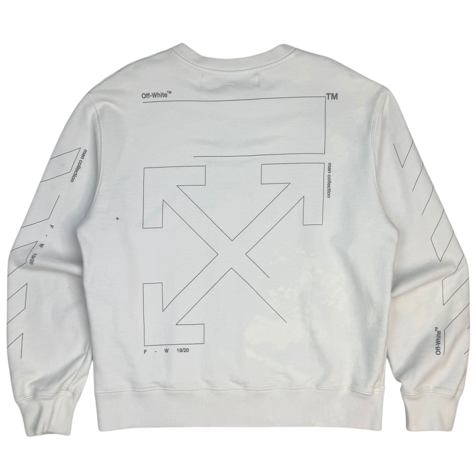 Off-White Diag Unfinished Sweatshirt White