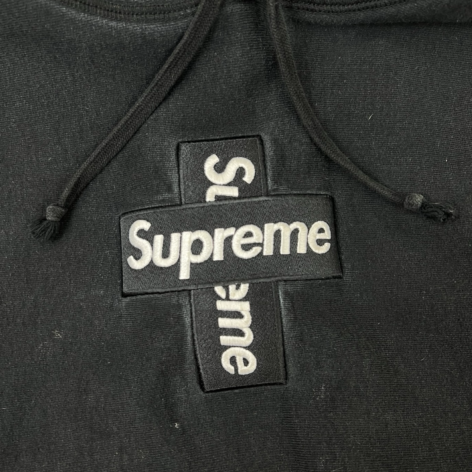 Supreme Cross Box Logo Hooded Sweatshirt Black