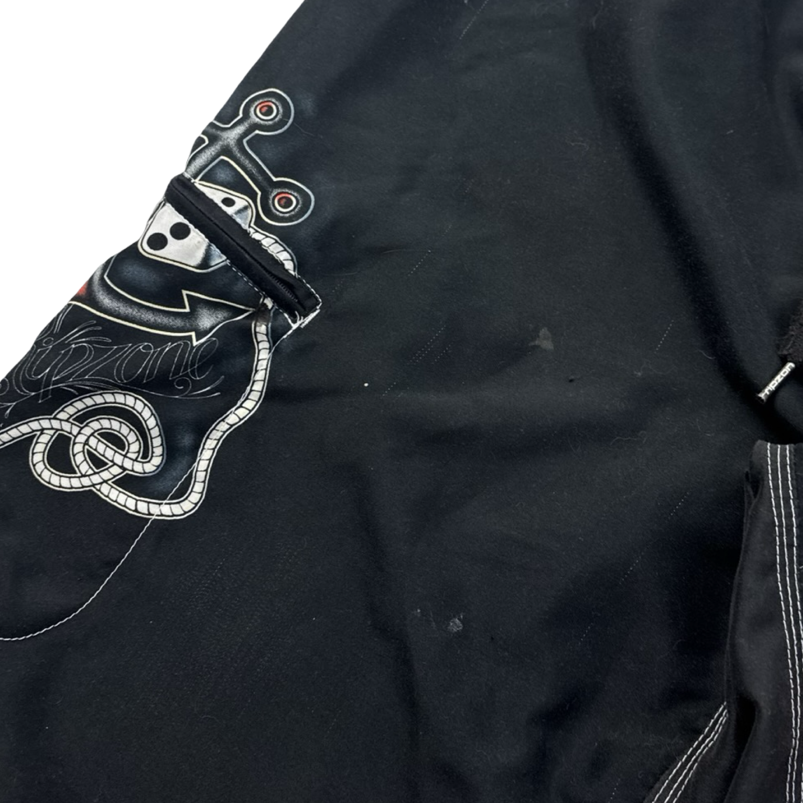 Vintage Y2K Ripzone Tattoo Board Shorts Black