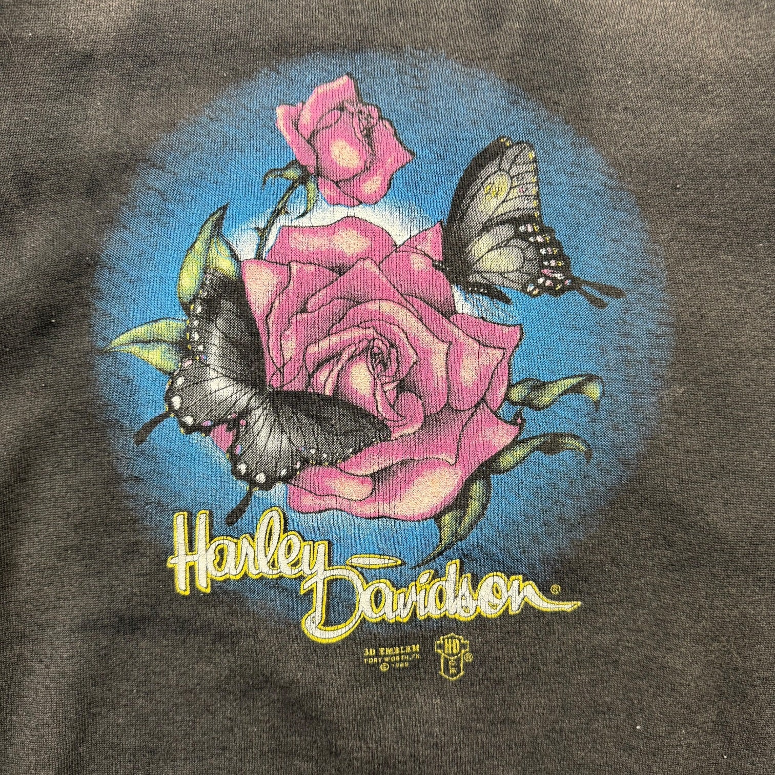 1989 3D Emblem Harley Davidson Of Kelowna Crewneck Black