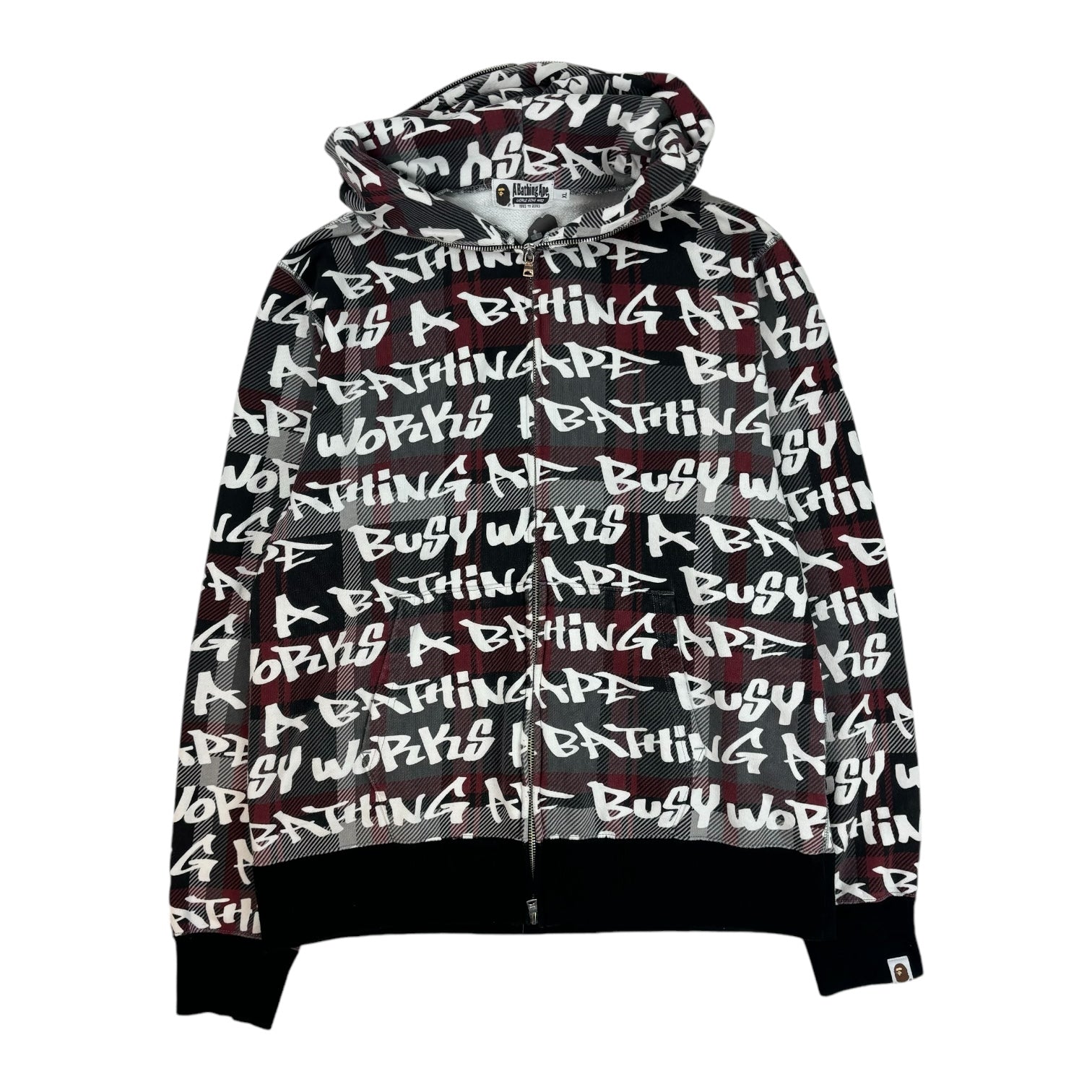 A Bathing Ape Graffiti Check Shark Full Zip Hoodie