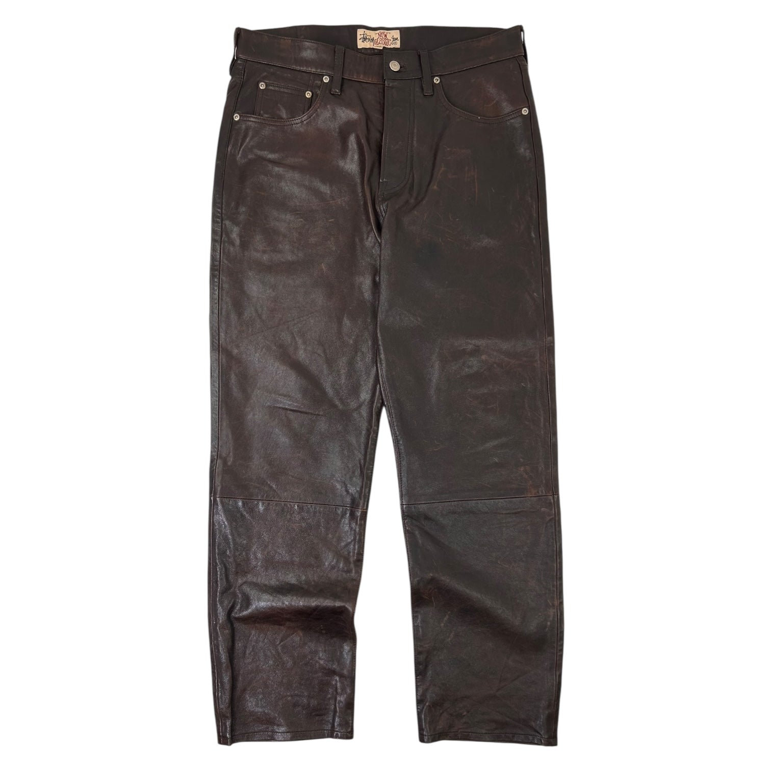 Stussy New Classic Leather Pants Brown