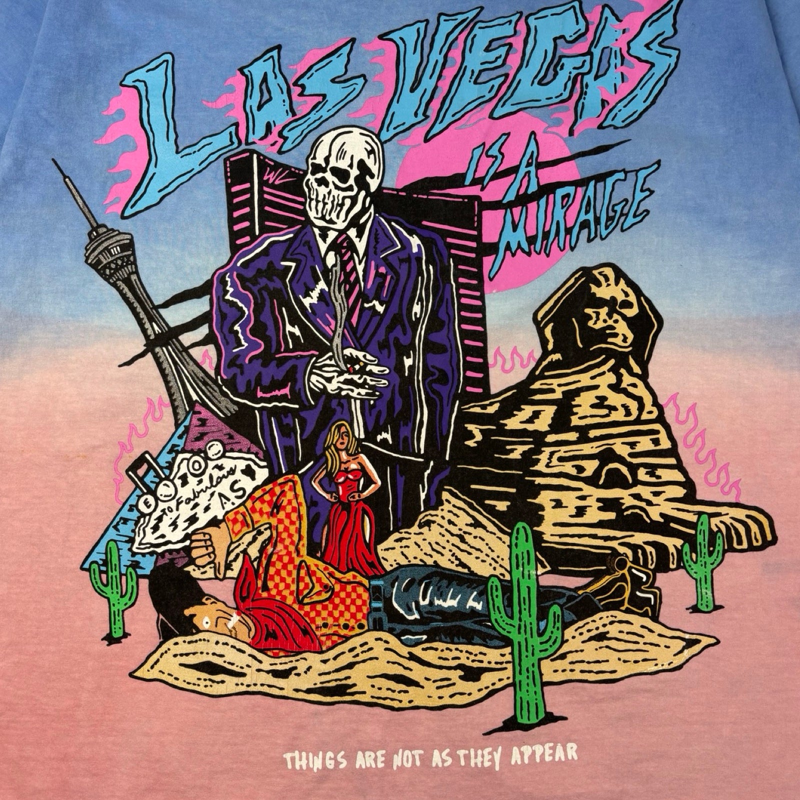 Warren Lotas Las Vegas Is A Mirage Tee Blue/Pink