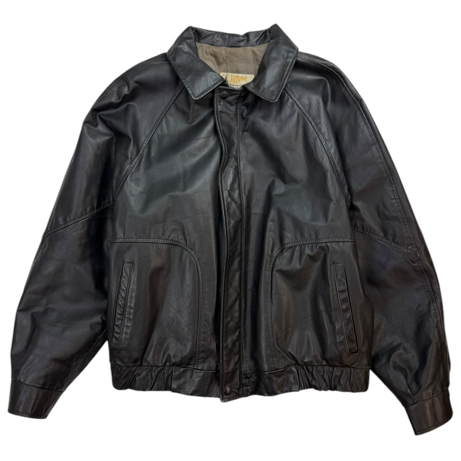 Vintage London Fog Leather Jacket Black